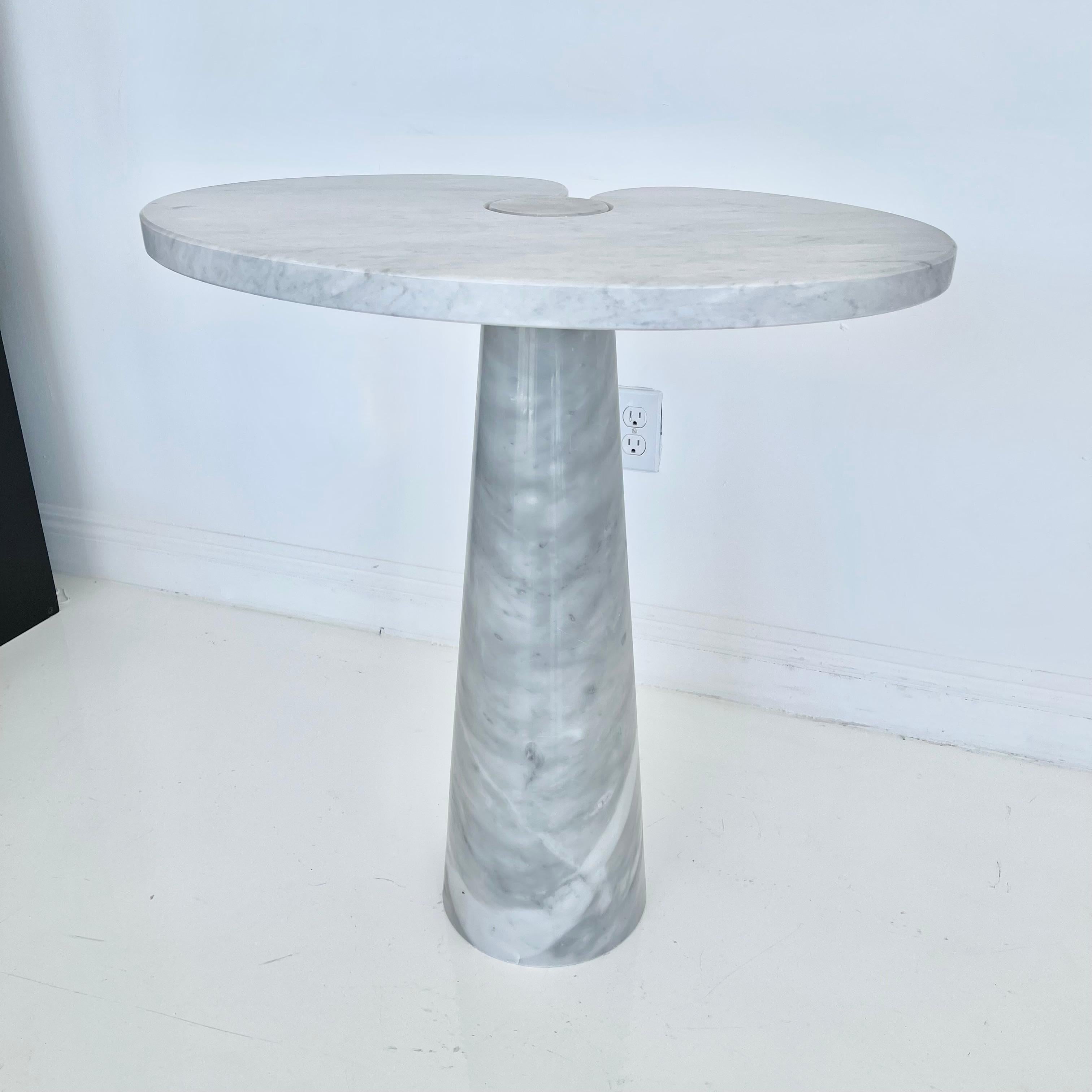 Angelo Mangiarotti Carrara Marble Tall Eros Table, 1970 For Sale 5