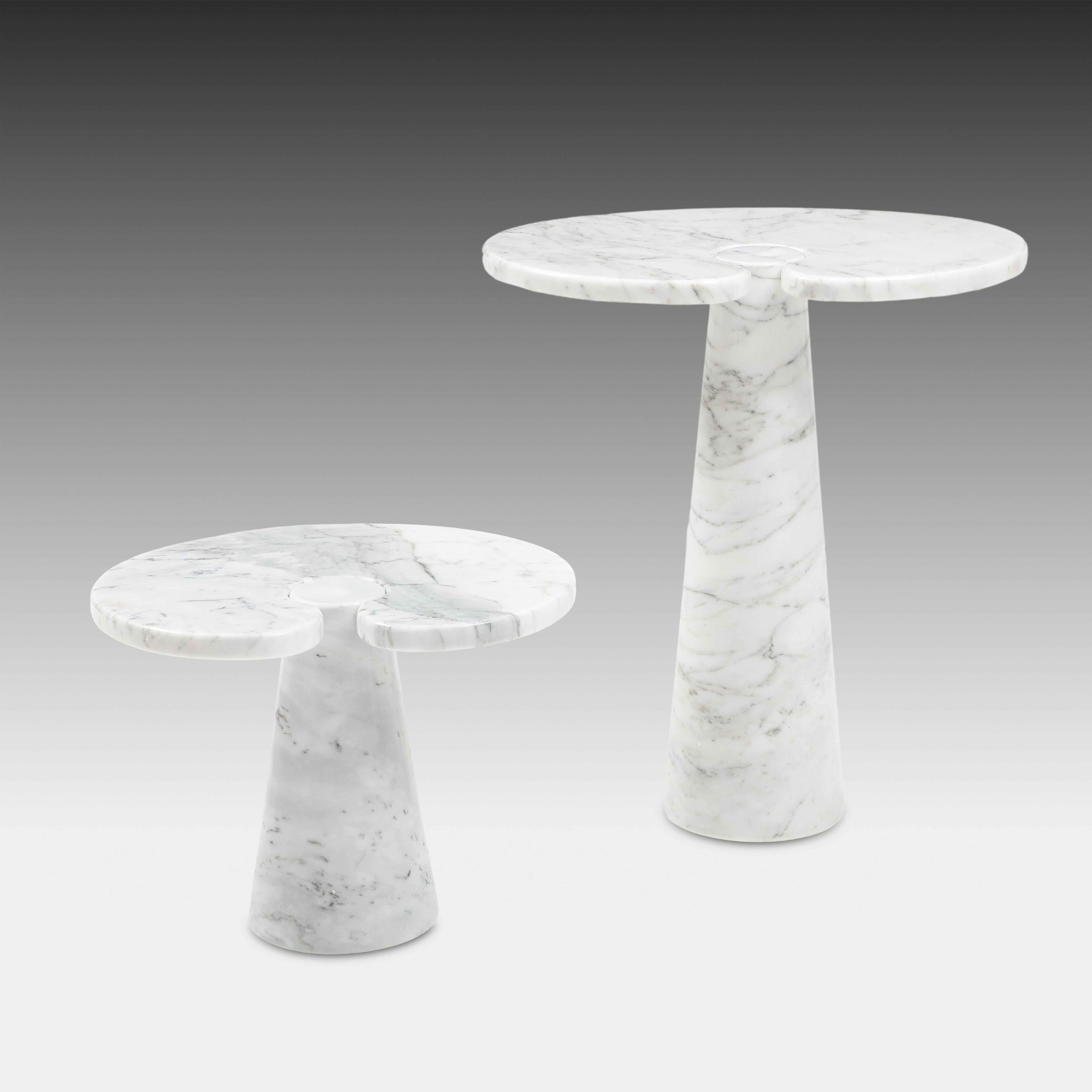 Angelo Mangiarotti Carrara Marble Tall Side Table from Eros Series, 1971 For Sale 3