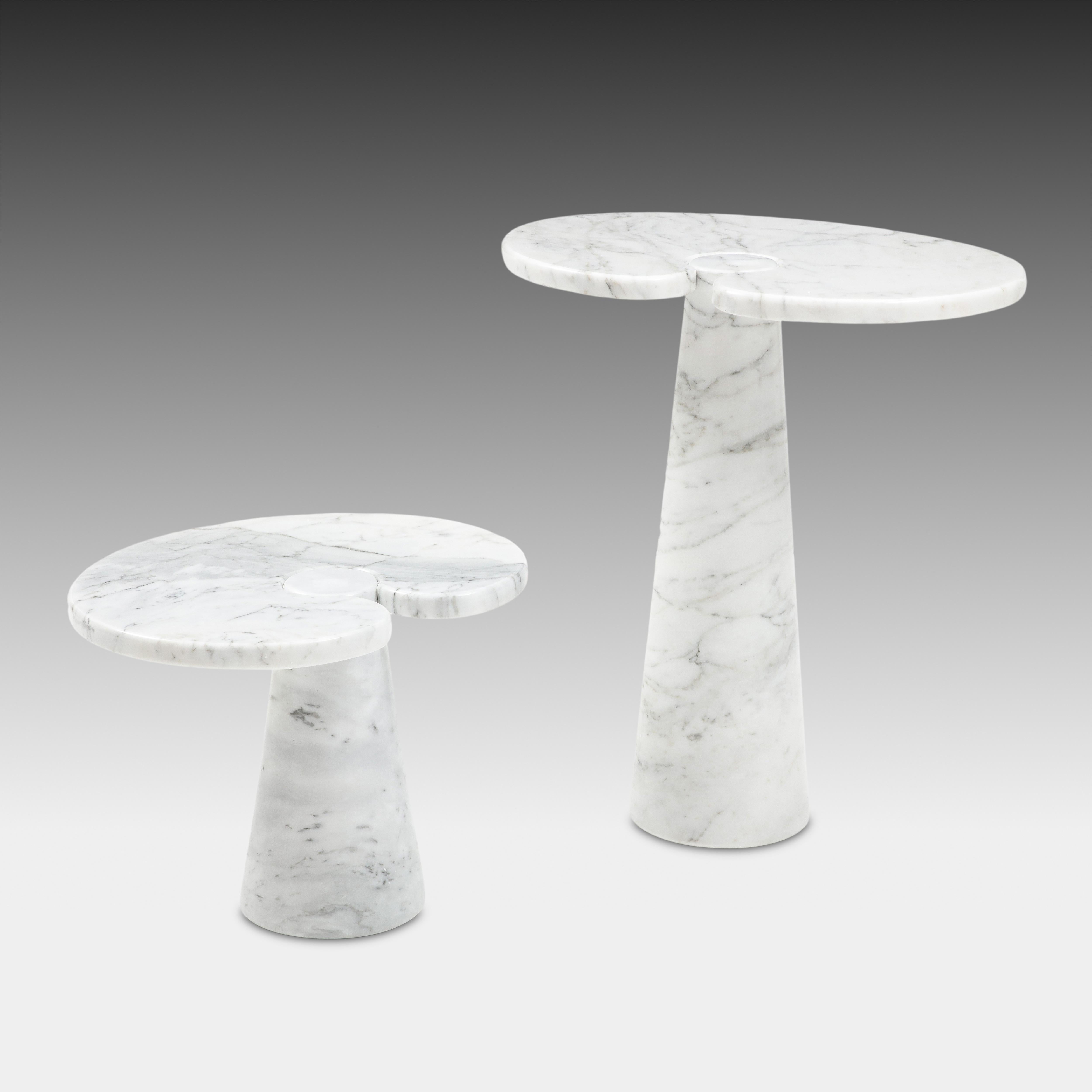 Angelo Mangiarotti Carrara Marble Tall Side Table from Eros Series, 1971 For Sale 4