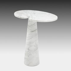 Angelo Mangiarotti Carrara Marble Tall Side Table from Eros Series, 1971