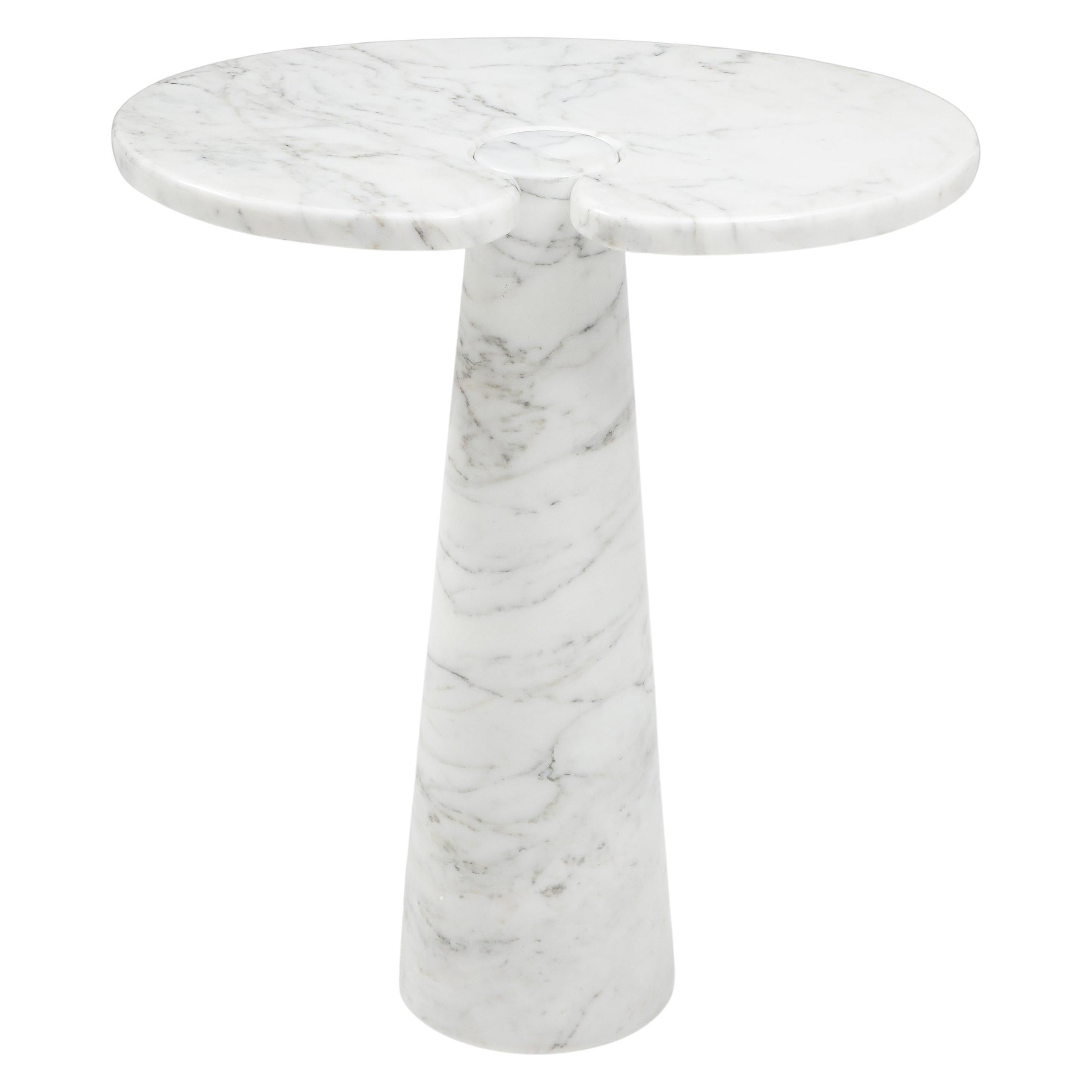 Grande table d'appoint en marbre de Carrare Angelo Mangiarotti de la série Eros, 1971 en vente