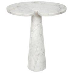 Angelo Mangiarotti Carrara Marble Tall Side Table from 'Eros' Series