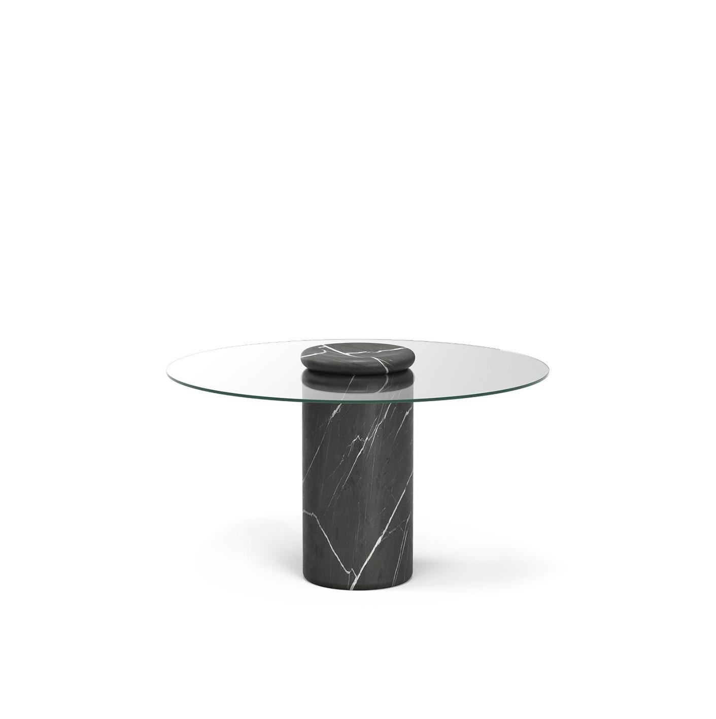 Acier Table de salle à manger en marbre Castore d'Angelo Mangiarotti par Karakter en vente