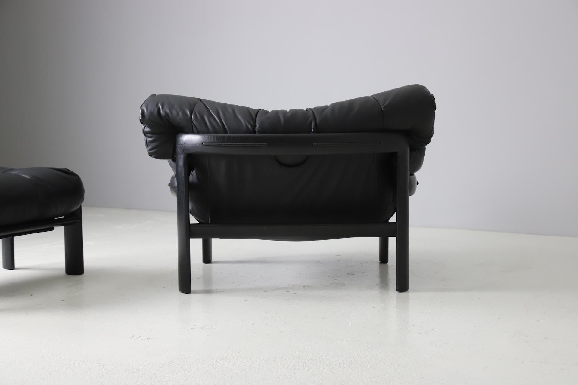 Angelo Mangiarotti & Chiara Pampo 'Légère' lounge chair with ottoman, 1978 In Good Condition In SITTARD, LI