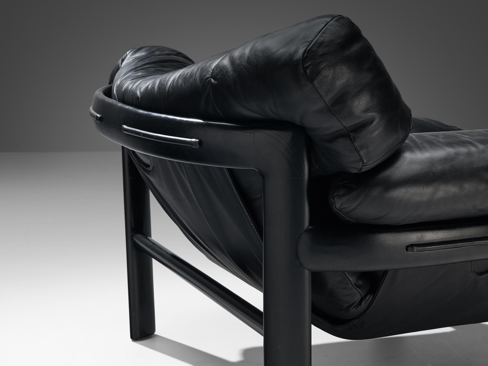 Post-Modern Angelo Mangiarotti & Chiara Pampo 'Légère' Lounge Chair with Ottoman  For Sale