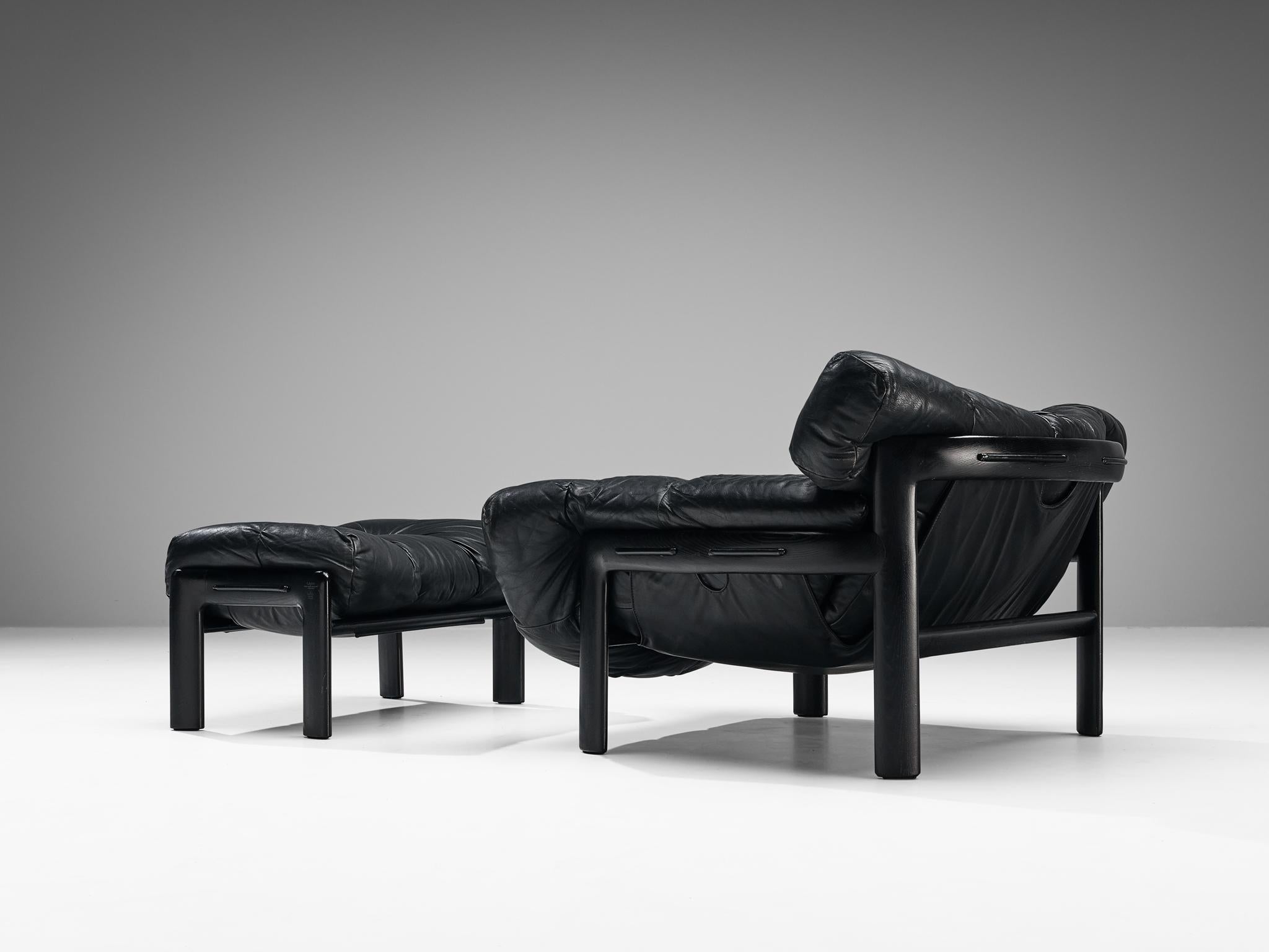 Italian Angelo Mangiarotti & Chiara Pampo 'Légère' Lounge Chair with Ottoman