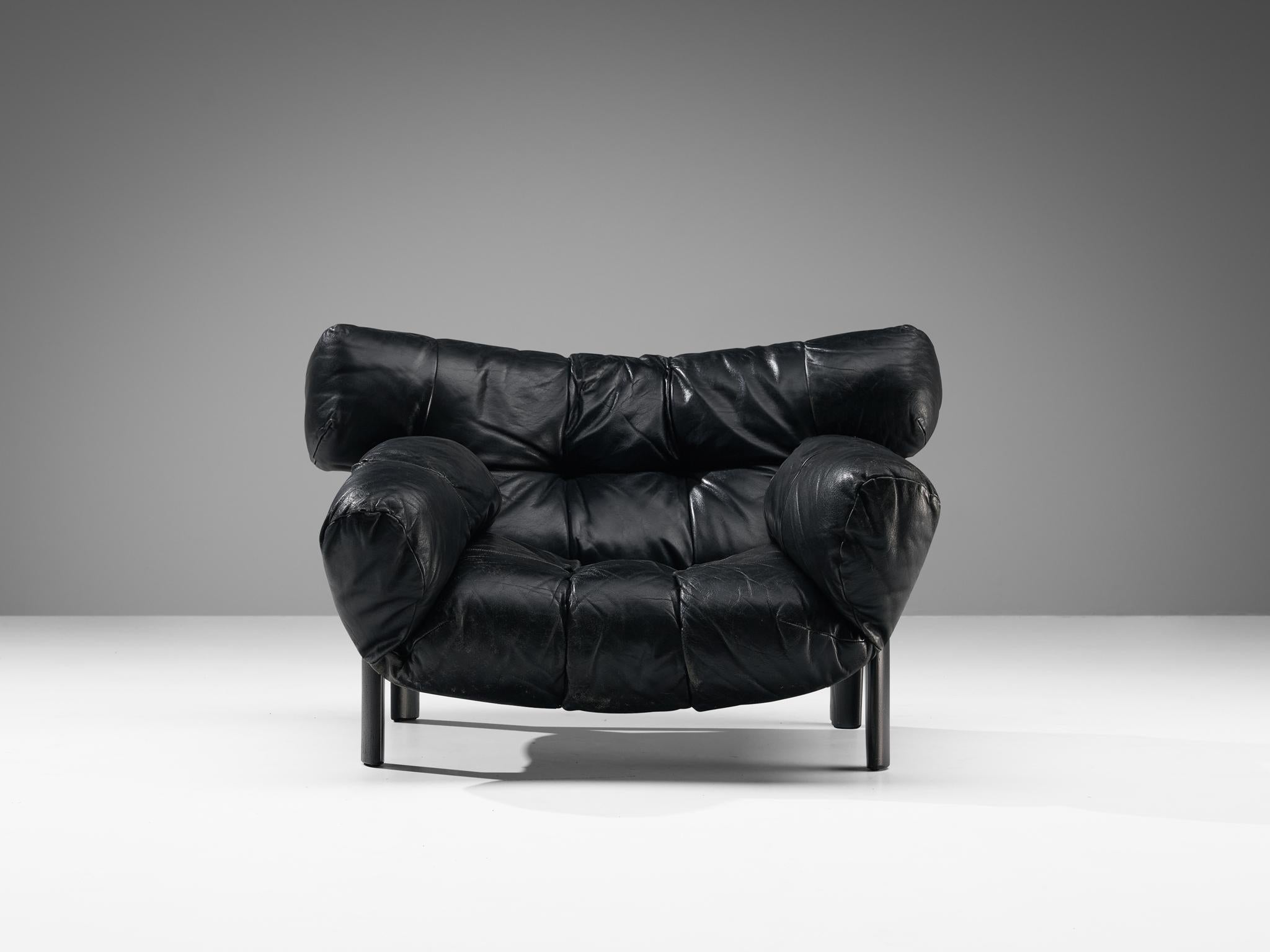 Late 20th Century Angelo Mangiarotti & Chiara Pampo 'Légère' Lounge Chair with Ottoman