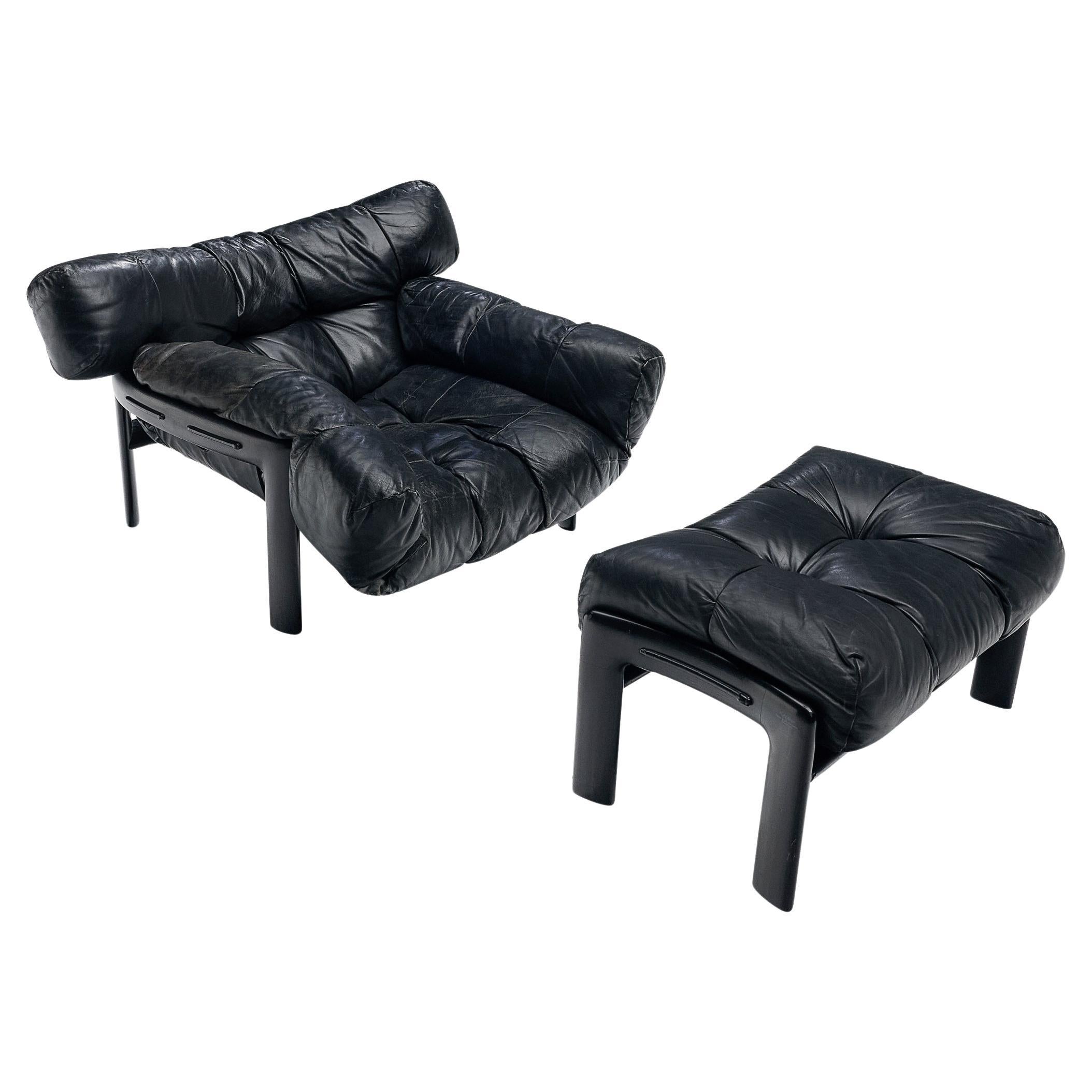 Angelo Mangiarotti & Chiara Pampo 'Légère' Lounge Chair with Ottoman  For Sale