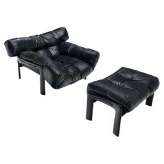 Chaise longue ''Légère'' d'Angelo Mangiarotti & Chiara Pampo avec pouf 