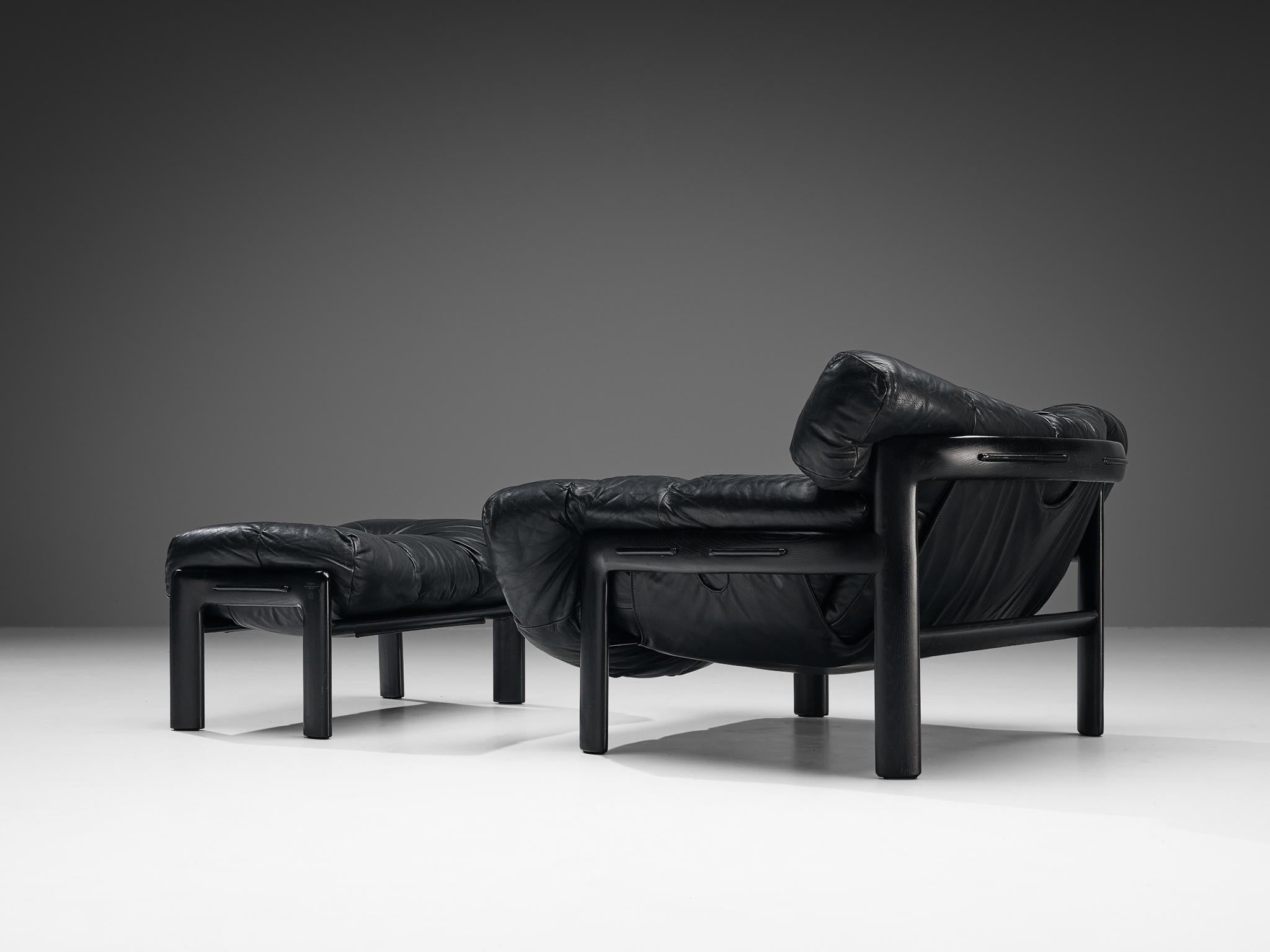 Late 20th Century Angelo Mangiarotti & Chiara Pampo 'Légère' Lounge Chairs with Ottoman For Sale
