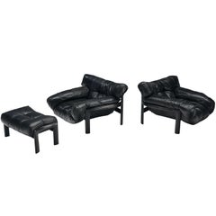 Used Angelo Mangiarotti & Chiara Pampo 'Légère' Lounge Chairs with Ottoman