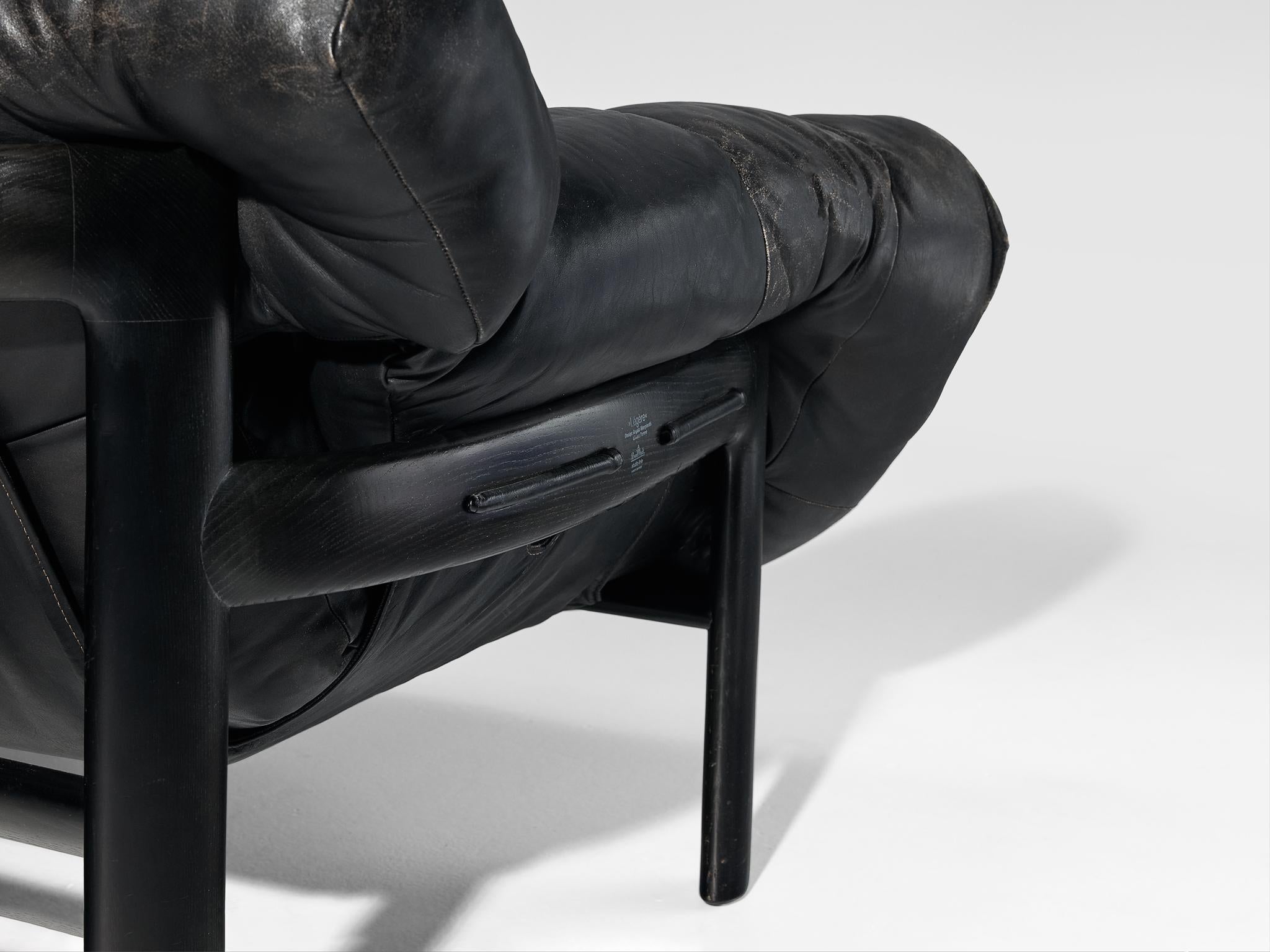 Angelo Mangiarotti & Chiara Pampo 'Légère' Sofa in Black Leather 1