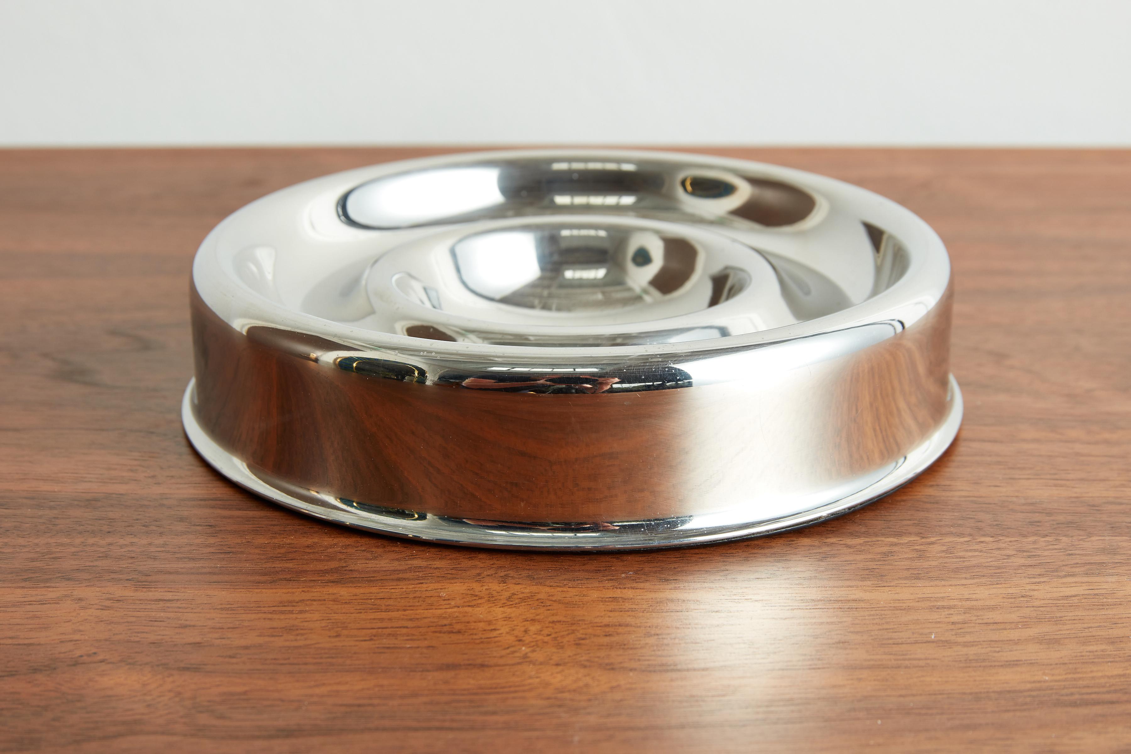 Angelo Mangiarotti Chrome Ashtray In Good Condition For Sale In Beverly Hills, CA