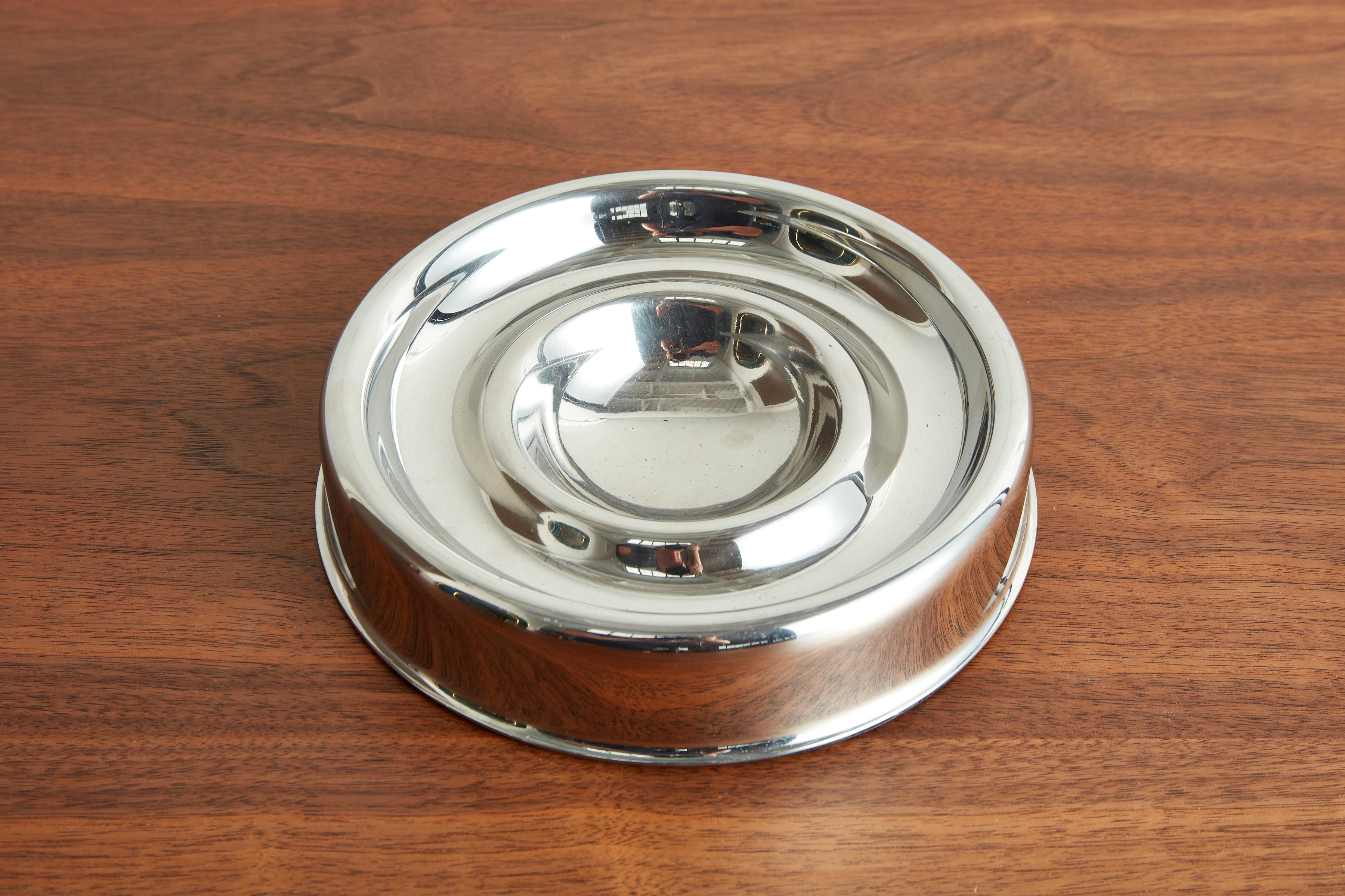 Late 20th Century Angelo Mangiarotti Chrome Ashtray For Sale