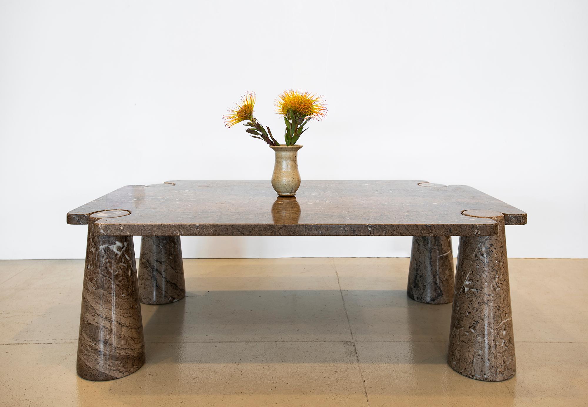 Angelo Mangiarotti coffee table in grey Mondragone marble.
Produced for Skipper, 1970s.
 