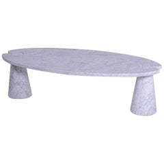 Angelo Mangiarotti Coffee Table for Skipper in White Marble, 1970s