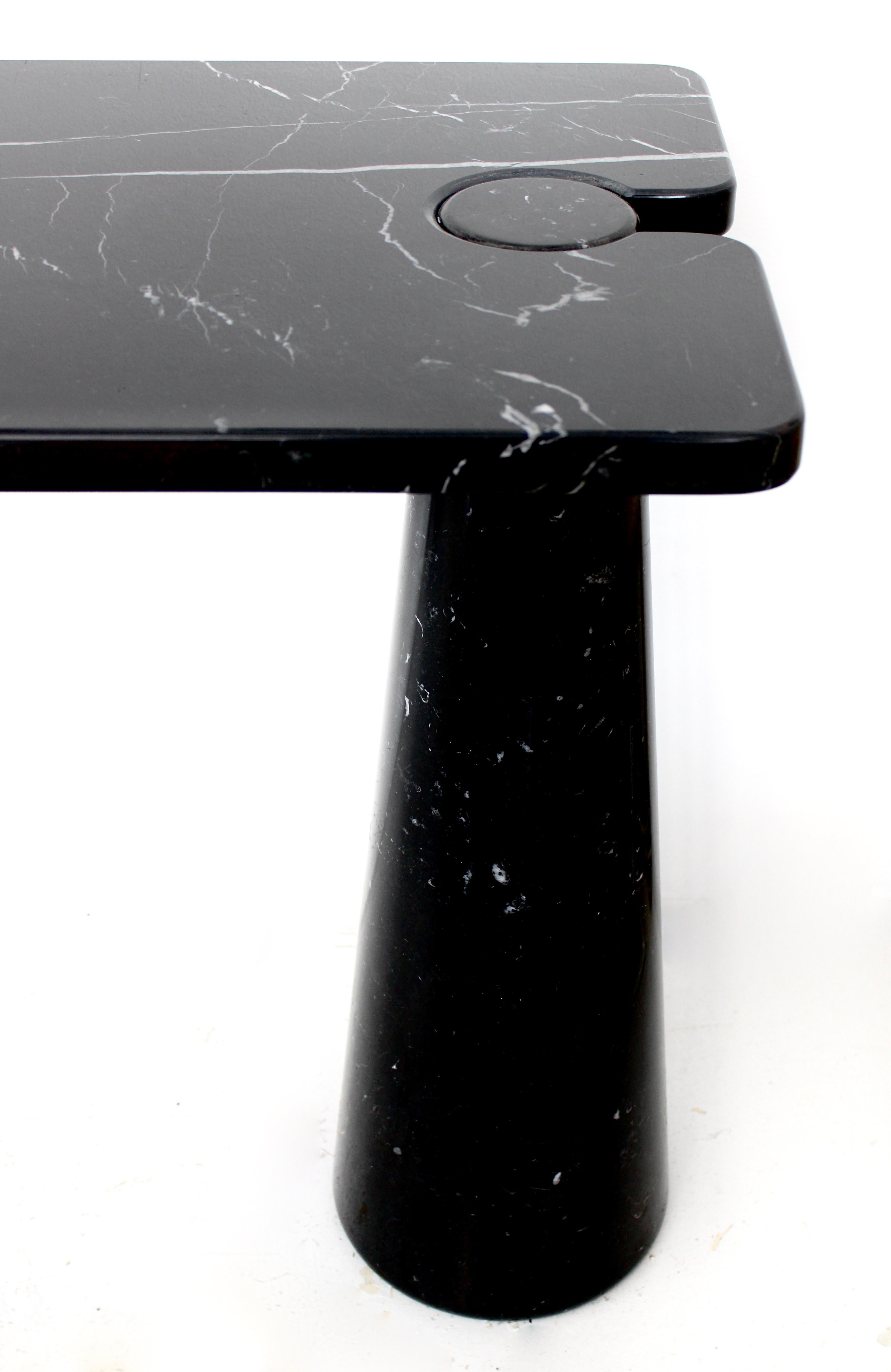 Angelo Mangiarotti Console Eros Skipper Italy Rectangular Black Marquina Marble 10