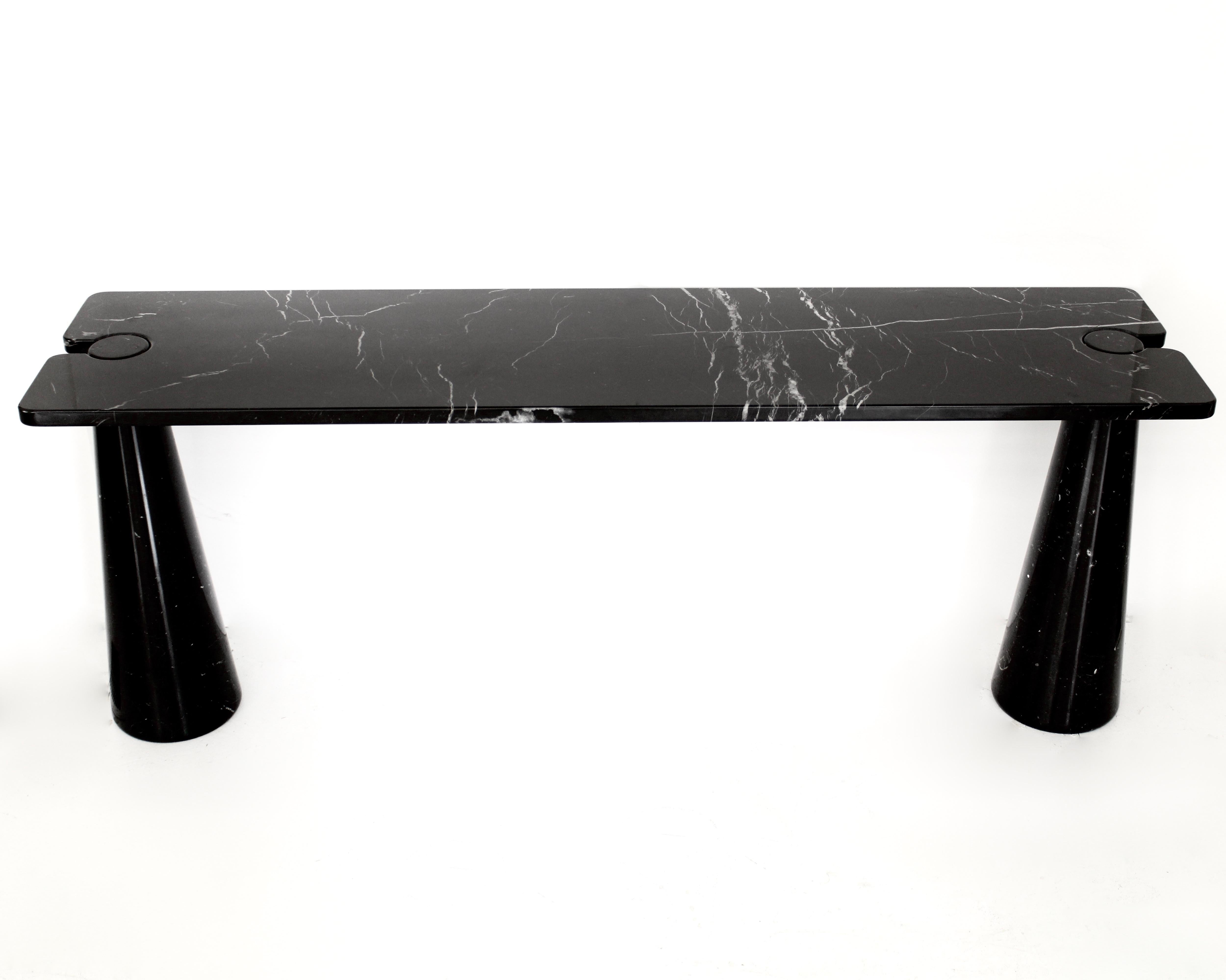 Late 20th Century Angelo Mangiarotti Console Eros Skipper Italy Rectangular Black Marquina Marble