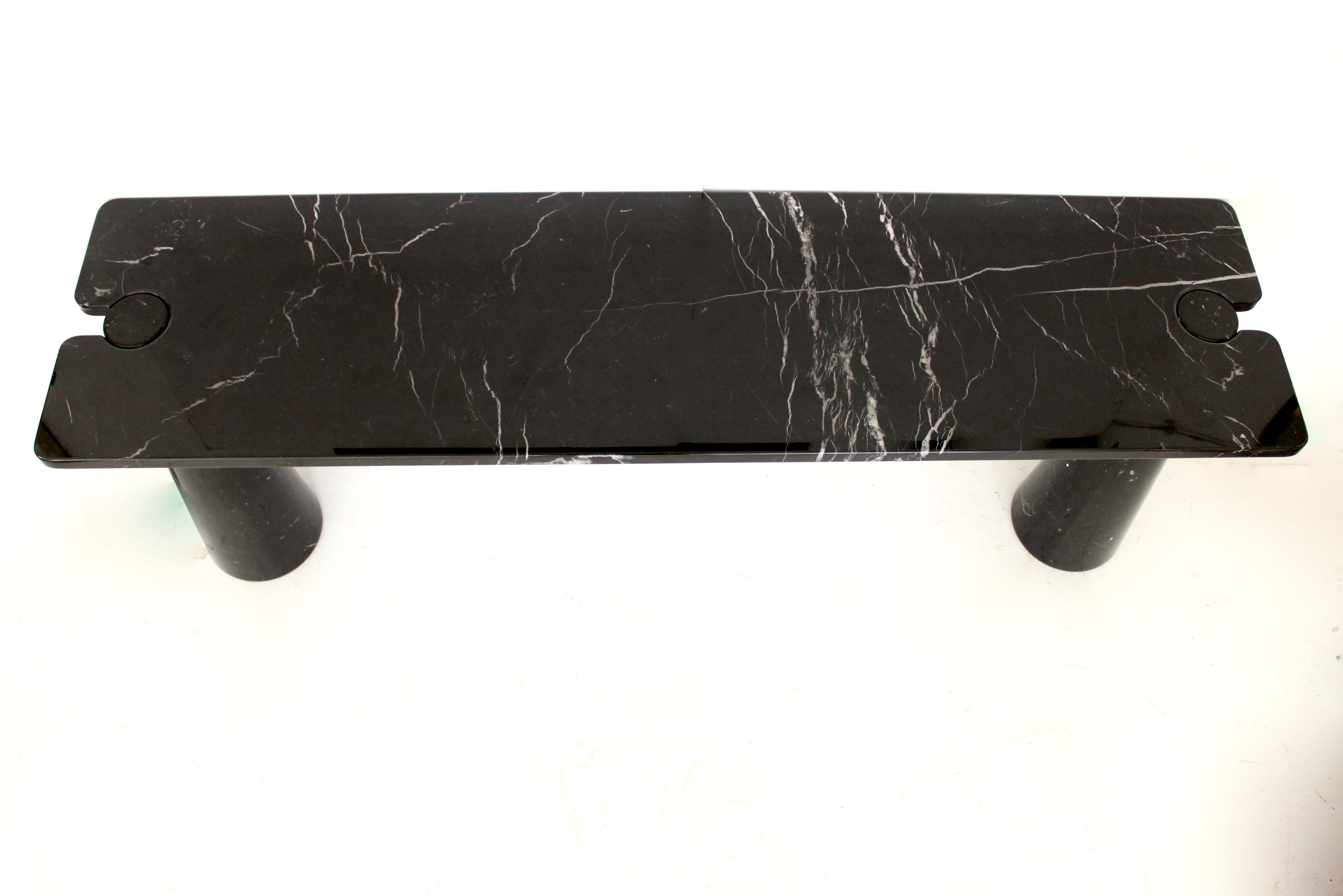 Angelo Mangiarotti Console Eros Skipper Italy Rectangular Black Marquina Marble 1