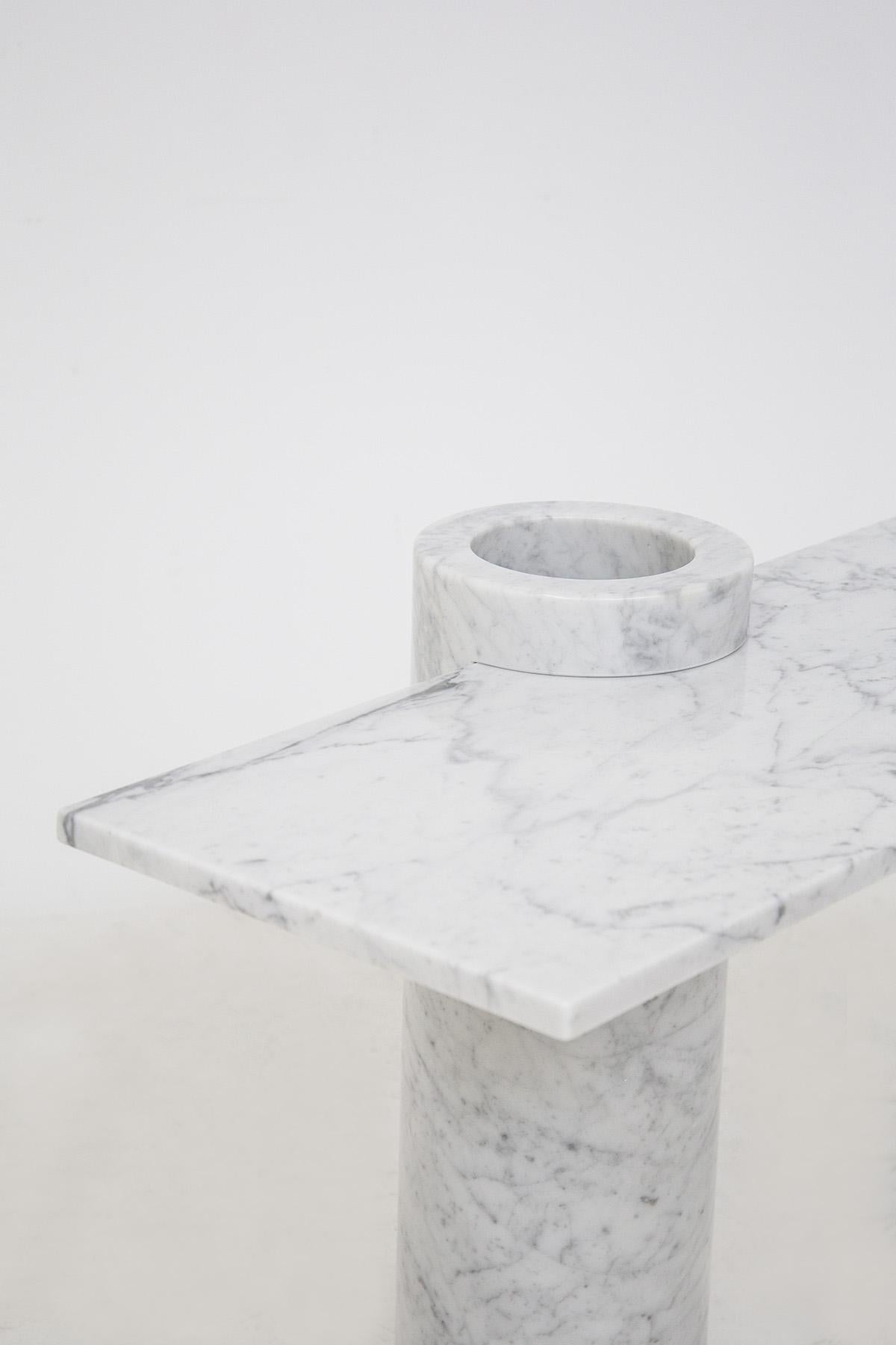 Angelo Mangiarotti Console Loico Collection in White Carrara Marble 7