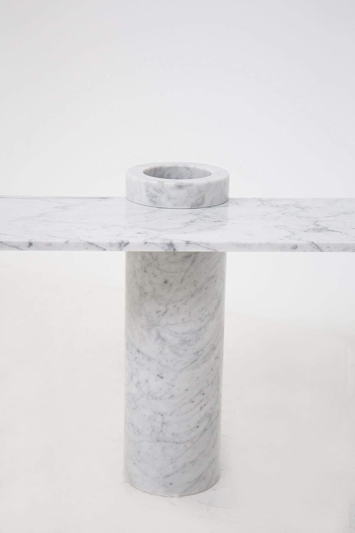 Angelo Mangiarotti Console Loico Collection in White Carrara Marble 2
