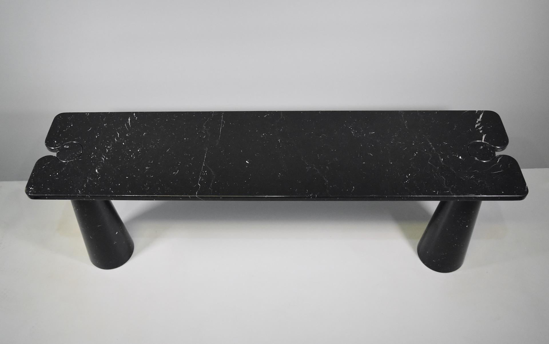 Angelo Mangiarotti Console Table Eros Black Marquina Marble 5