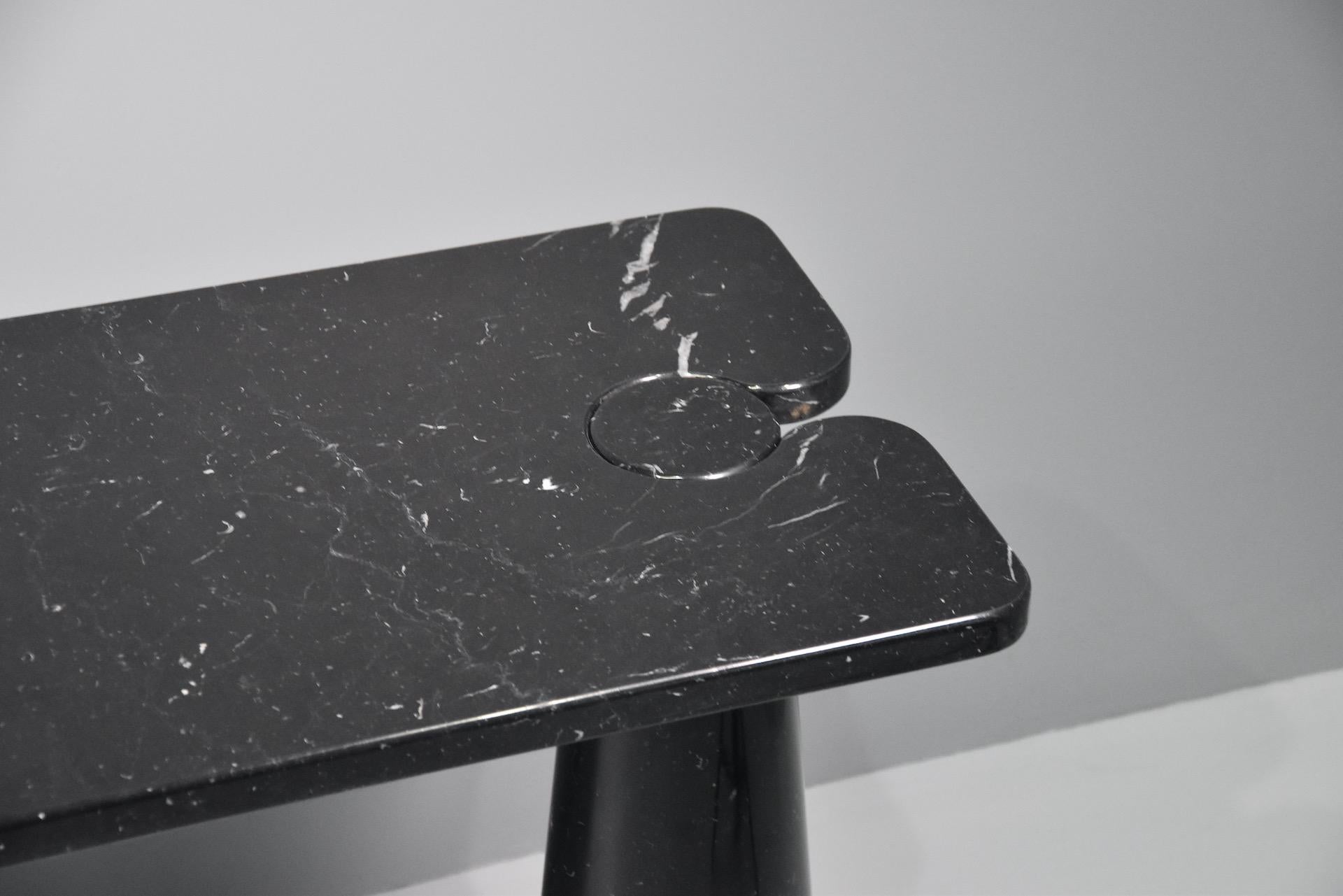 Angelo Mangiarotti Console Table Eros Black Marquina Marble 6
