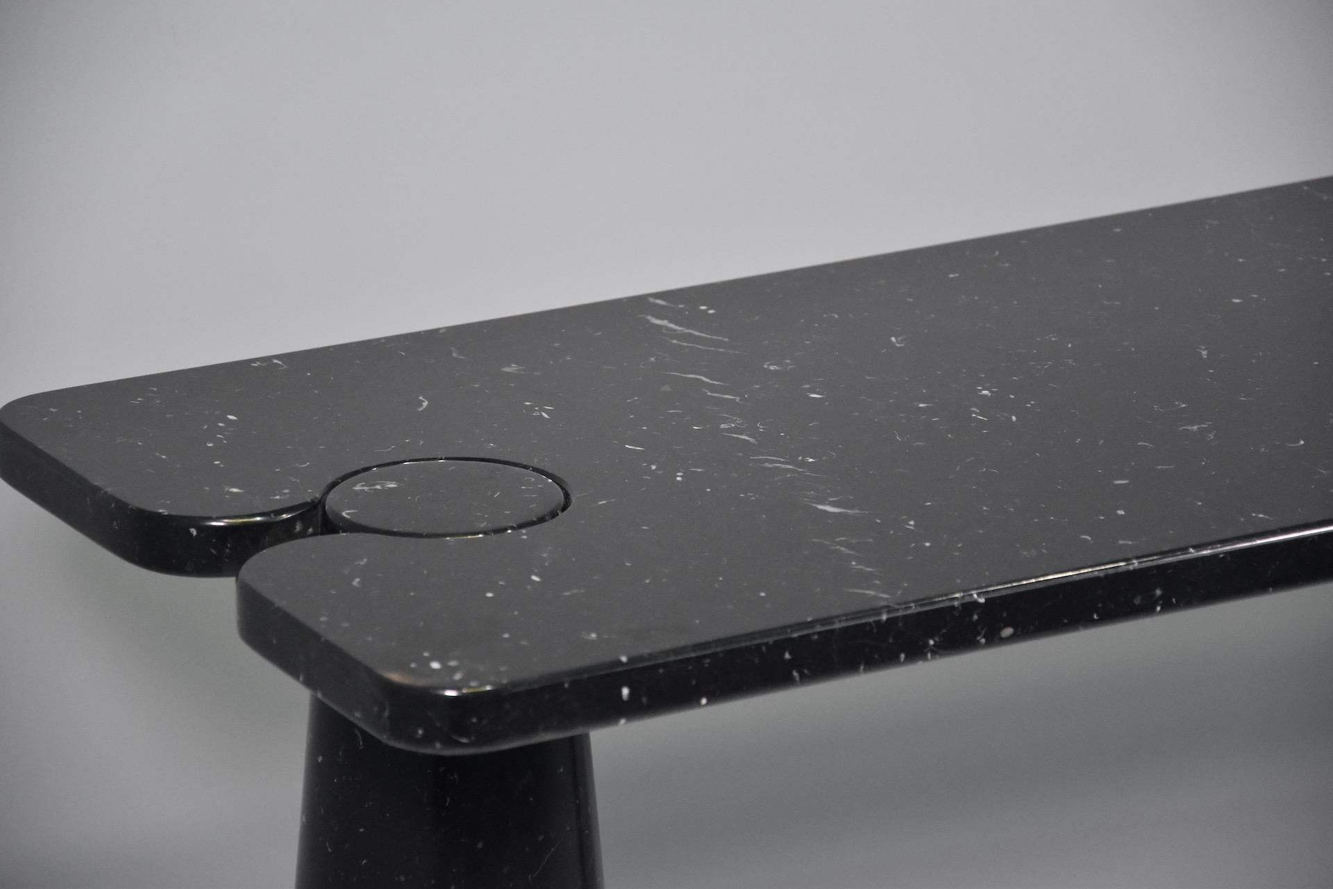 Angelo Mangiarotti Console Table Eros Black Marquina Marble 1