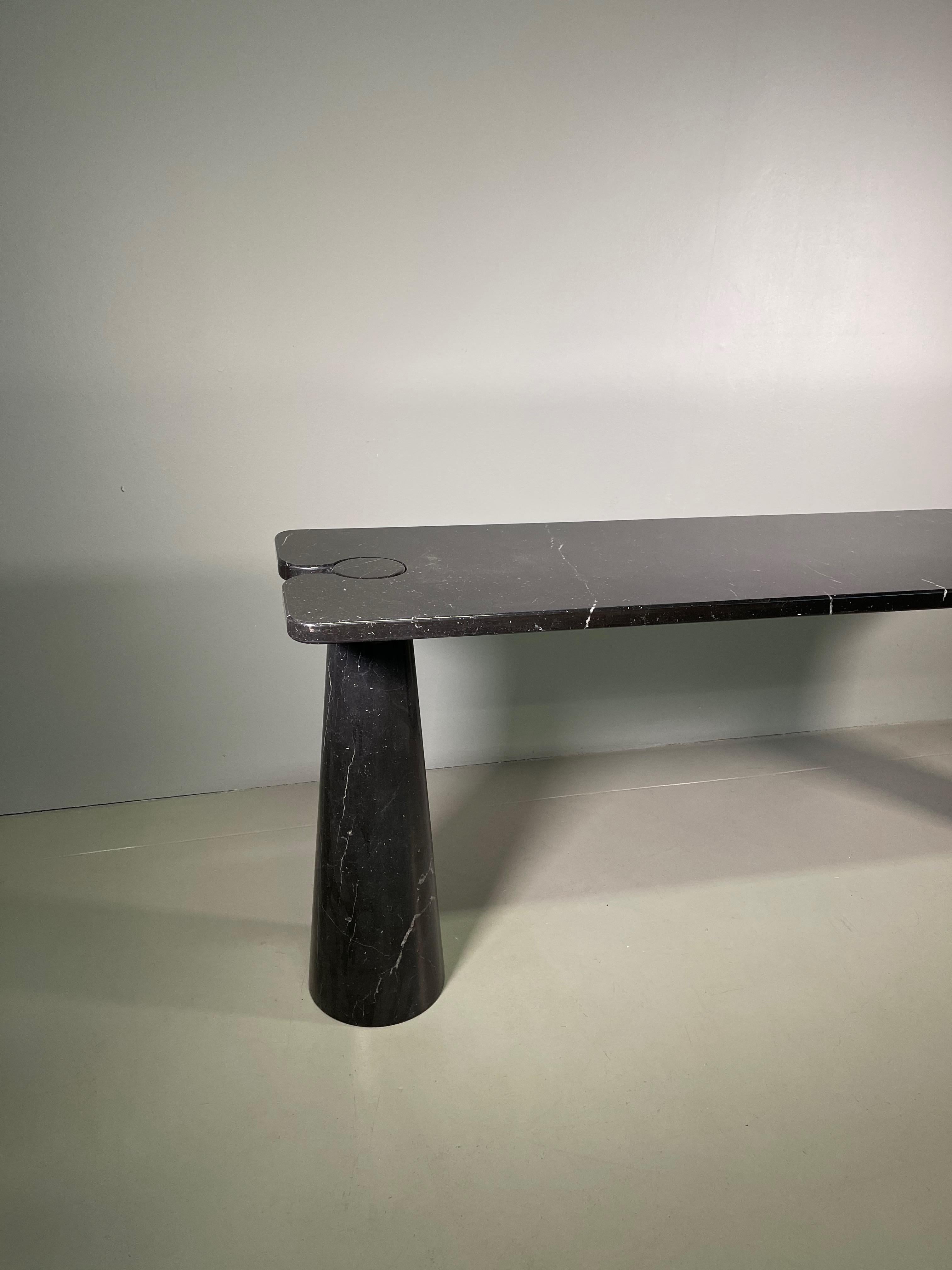 Angelo Mangiarotti Console Table Eros Black Marquina Marble 2