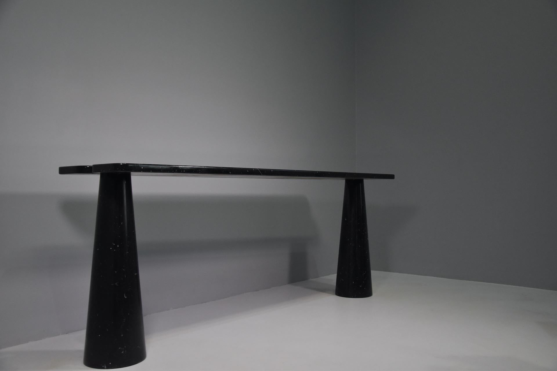 Angelo Mangiarotti Console Table Eros Black Marquina Marble 2