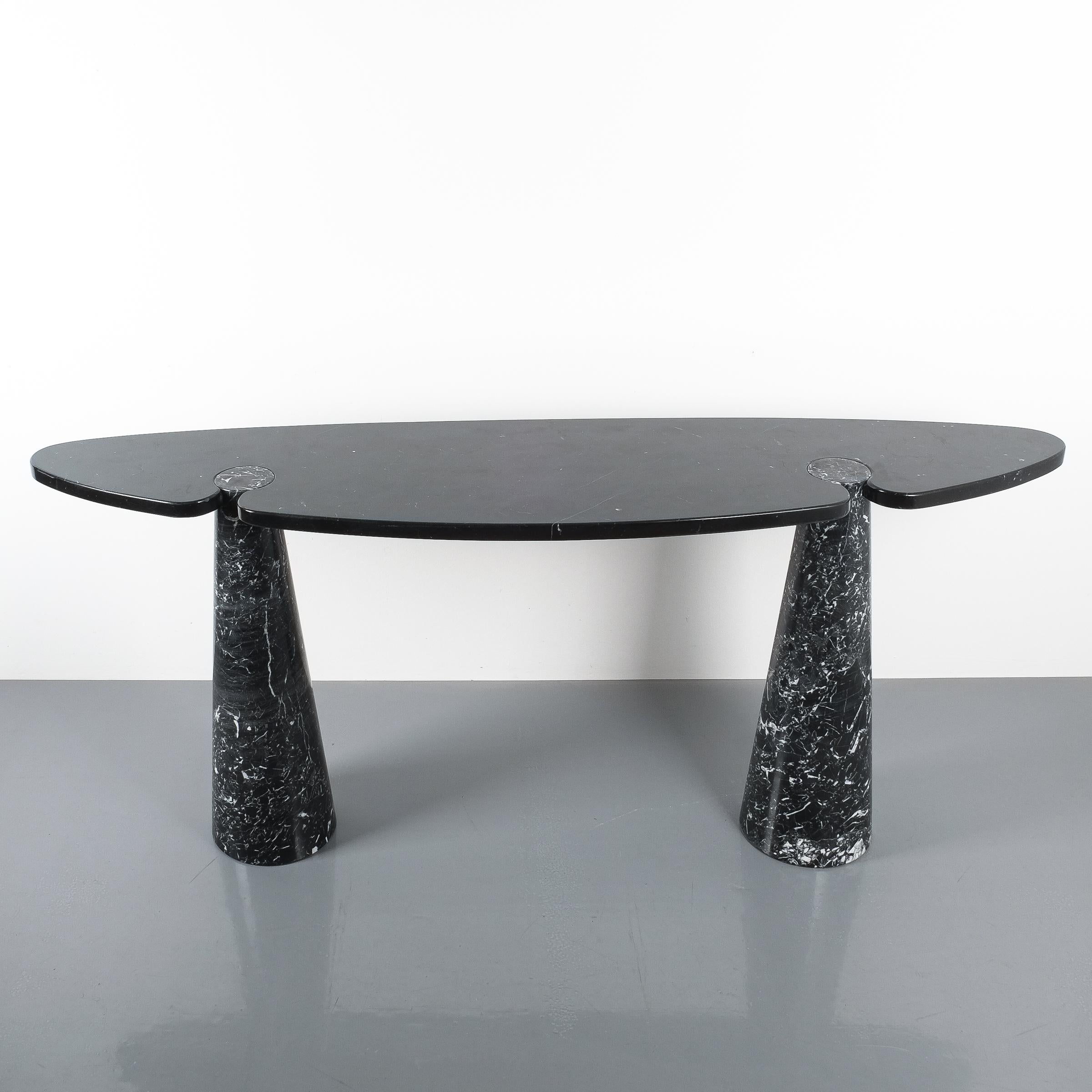 Angelo Mangiarotti Console Table Eros Black Marquina Marble, Italy In Good Condition In Vienna, AT