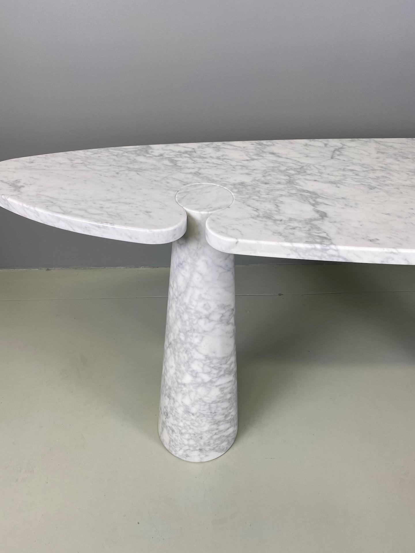 Mid-Century Modern Angelo Mangiarotti Console Table Eros Carrara Marble