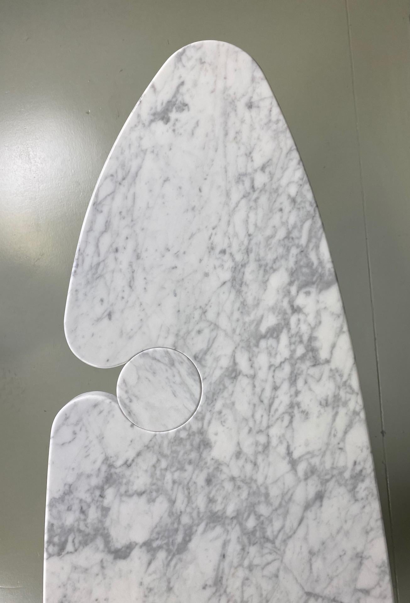 Italian Angelo Mangiarotti Console Table Eros Carrara Marble