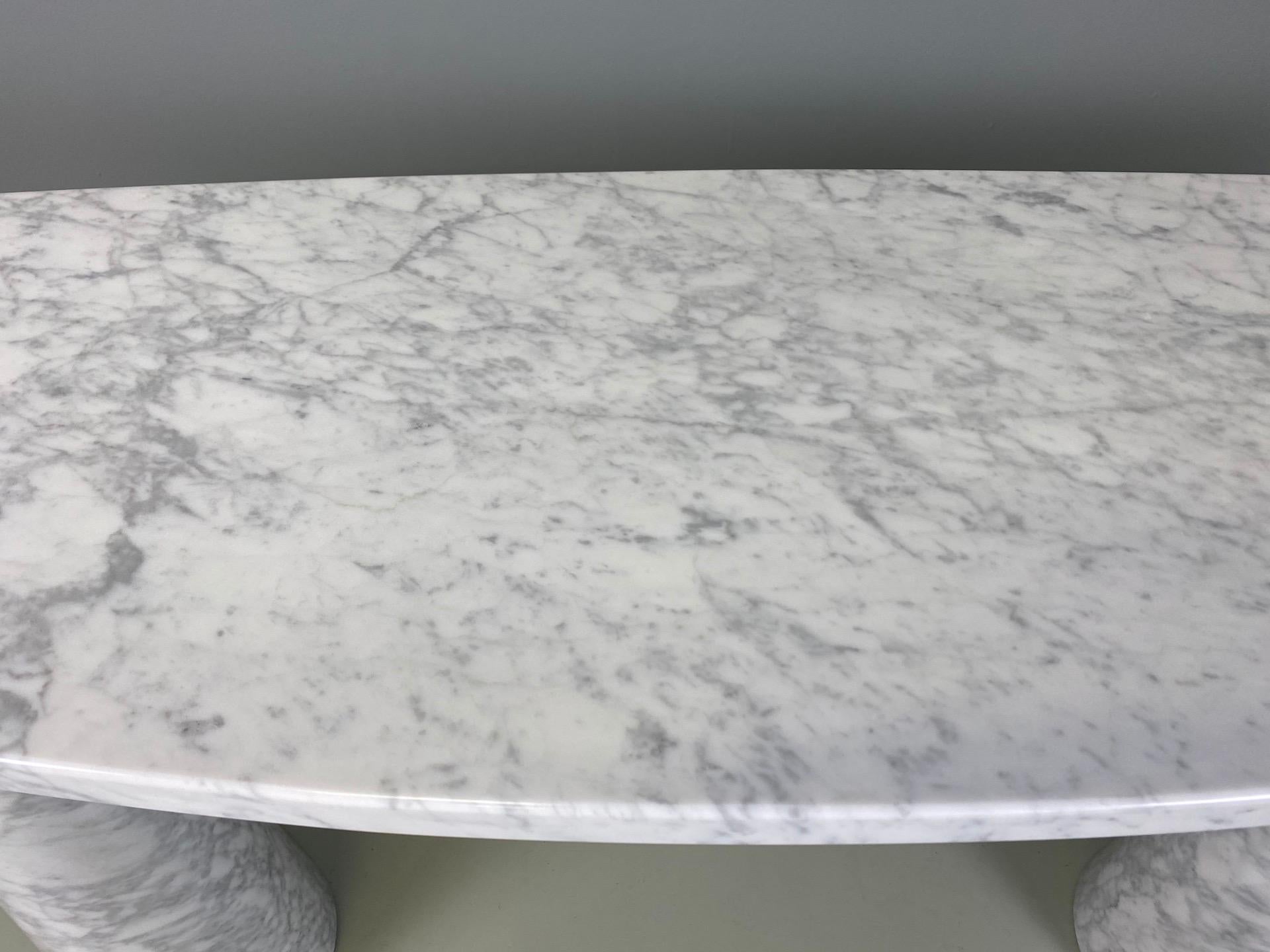 Angelo Mangiarotti Console Table Eros Carrara Marble In Excellent Condition In Rovereta, SM