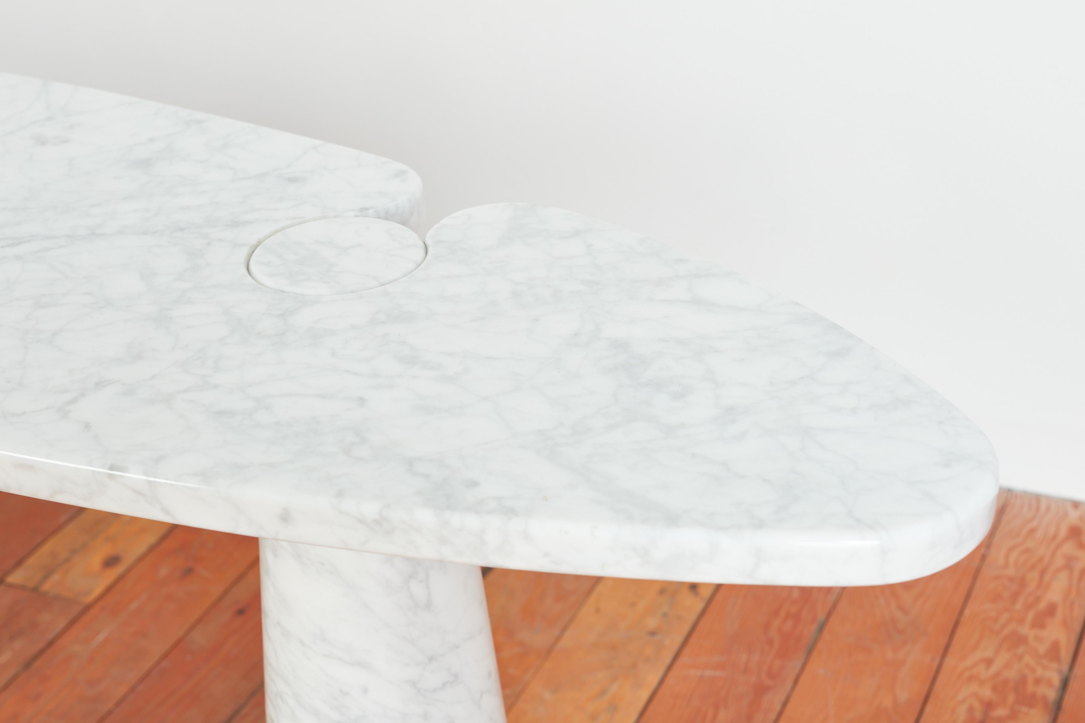 Carrara Marble Angelo Mangiarotti Console Table For Sale