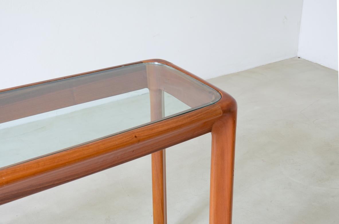Mid-Century Modern Angelo Mangiarotti, console table with wooden structure For Sale