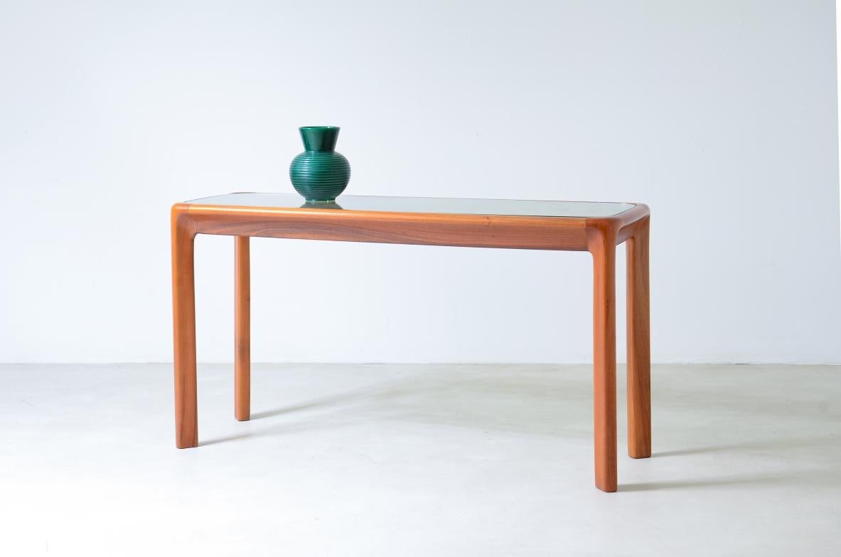 20th Century Angelo Mangiarotti, console table with wooden structure For Sale