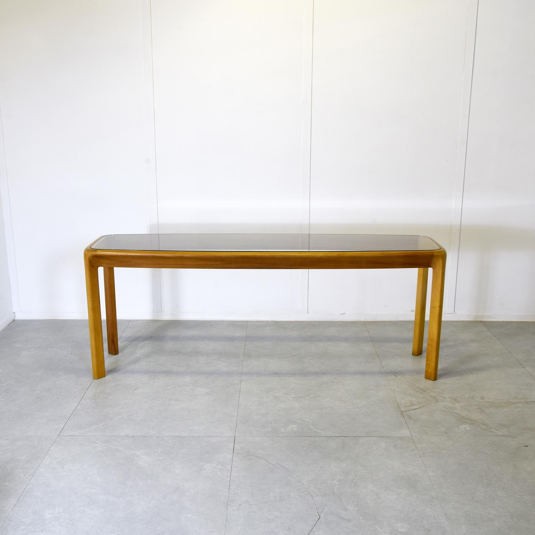 Glass Angelo Mangiarotti consolle De Nos 1970s. For Sale