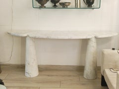 Angelo Mangiarotti, "Eros" Series White Carrara Marble Console Table, Italy 2000