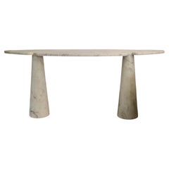 Angelo Mangiarotti, "Eros" Series White Carrara Marble Console Table, Italy 2000