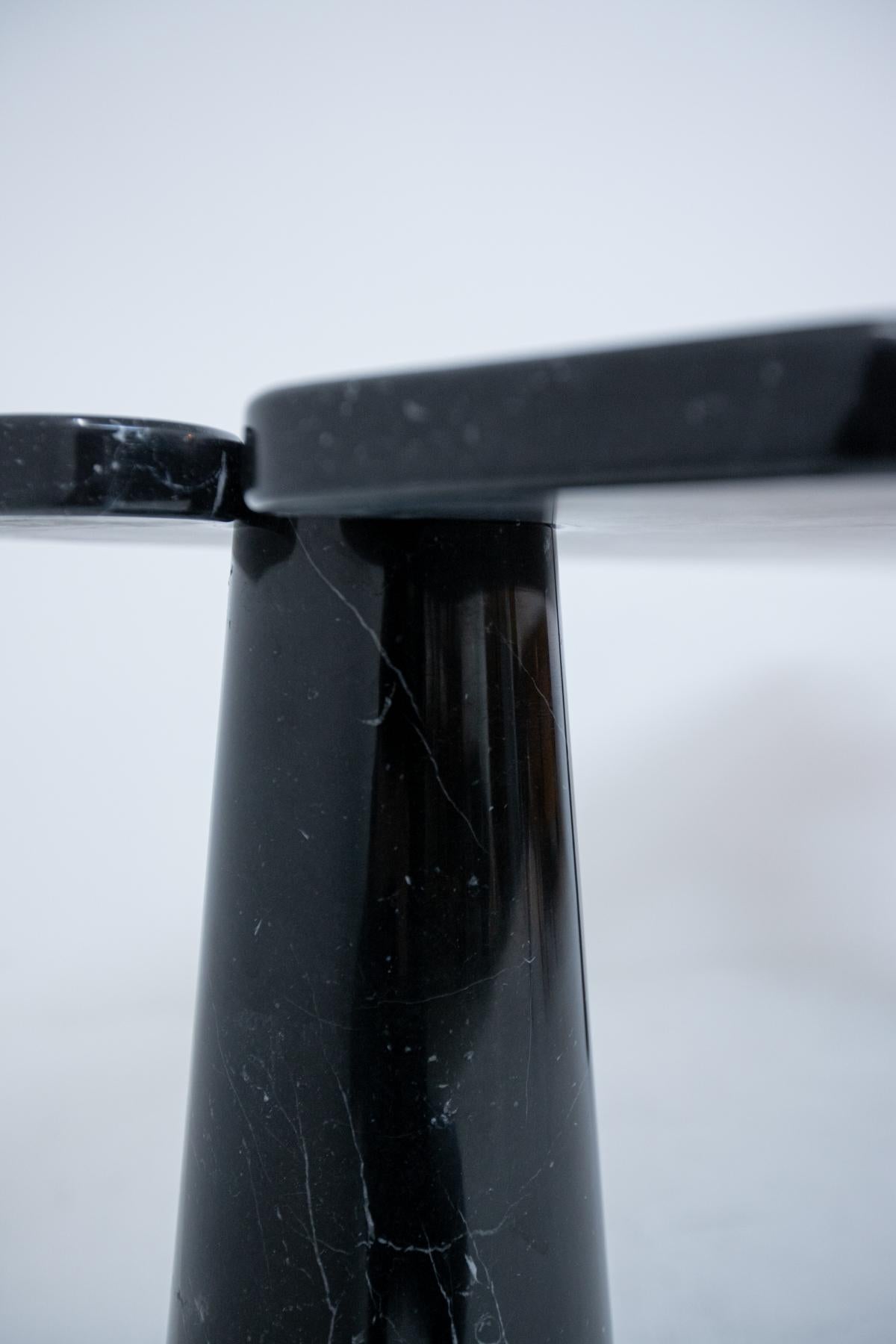 Modern Angelo Mangiarotti Consolle Table in Black Marble for Skipper, 1970