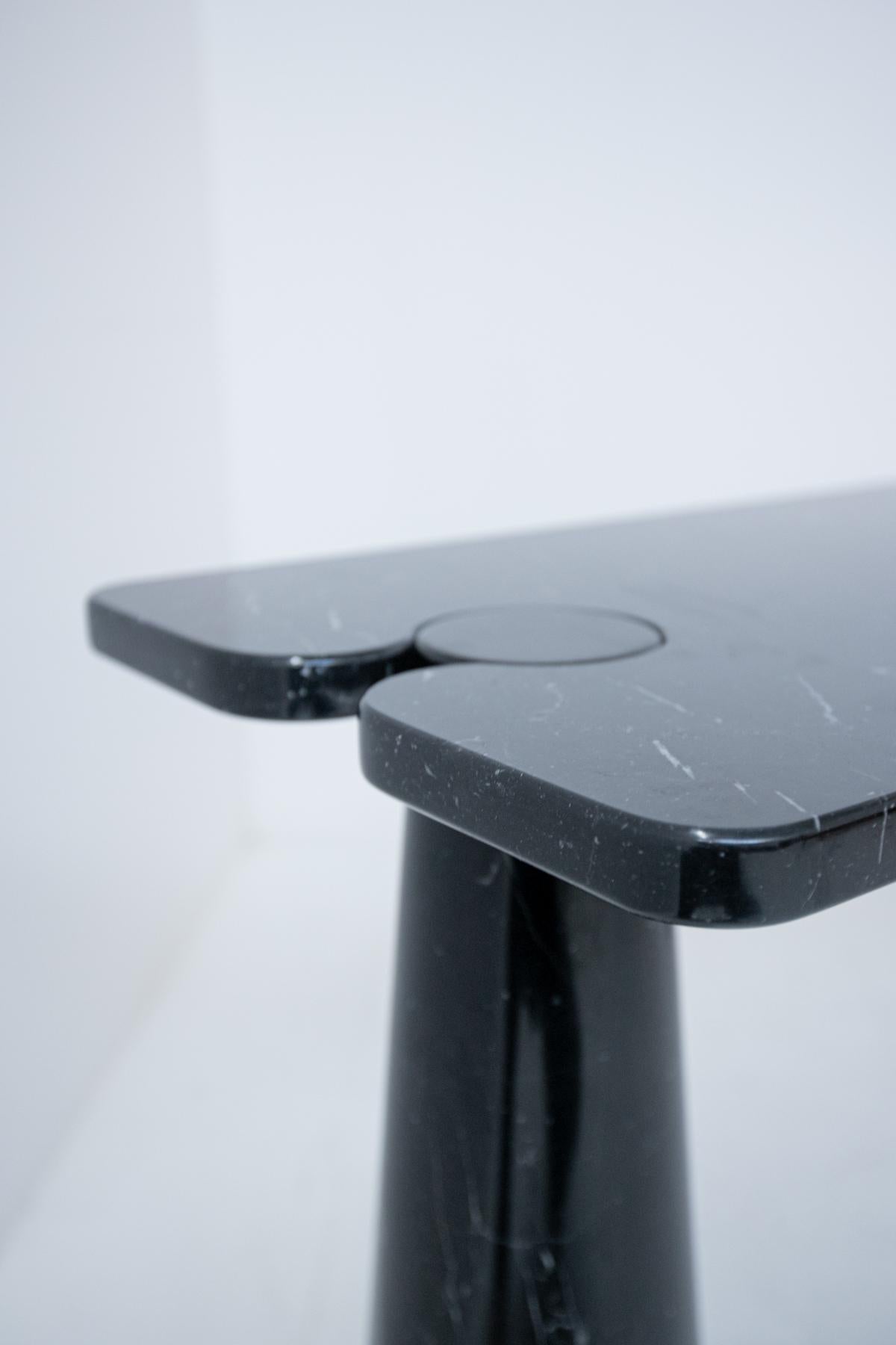 Italian Angelo Mangiarotti Consolle Table in Black Marble for Skipper, 1970