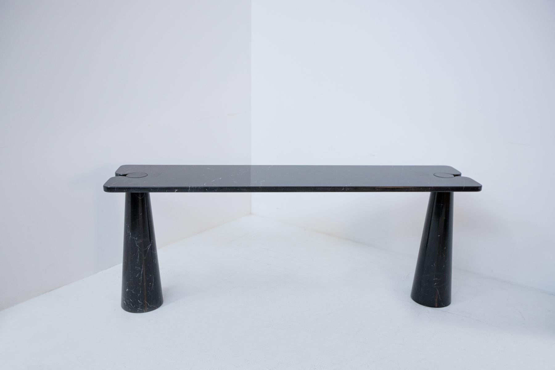 Angelo Mangiarotti Consolle Table in Black Marble for Skipper, 1970 In Good Condition In Milano, IT