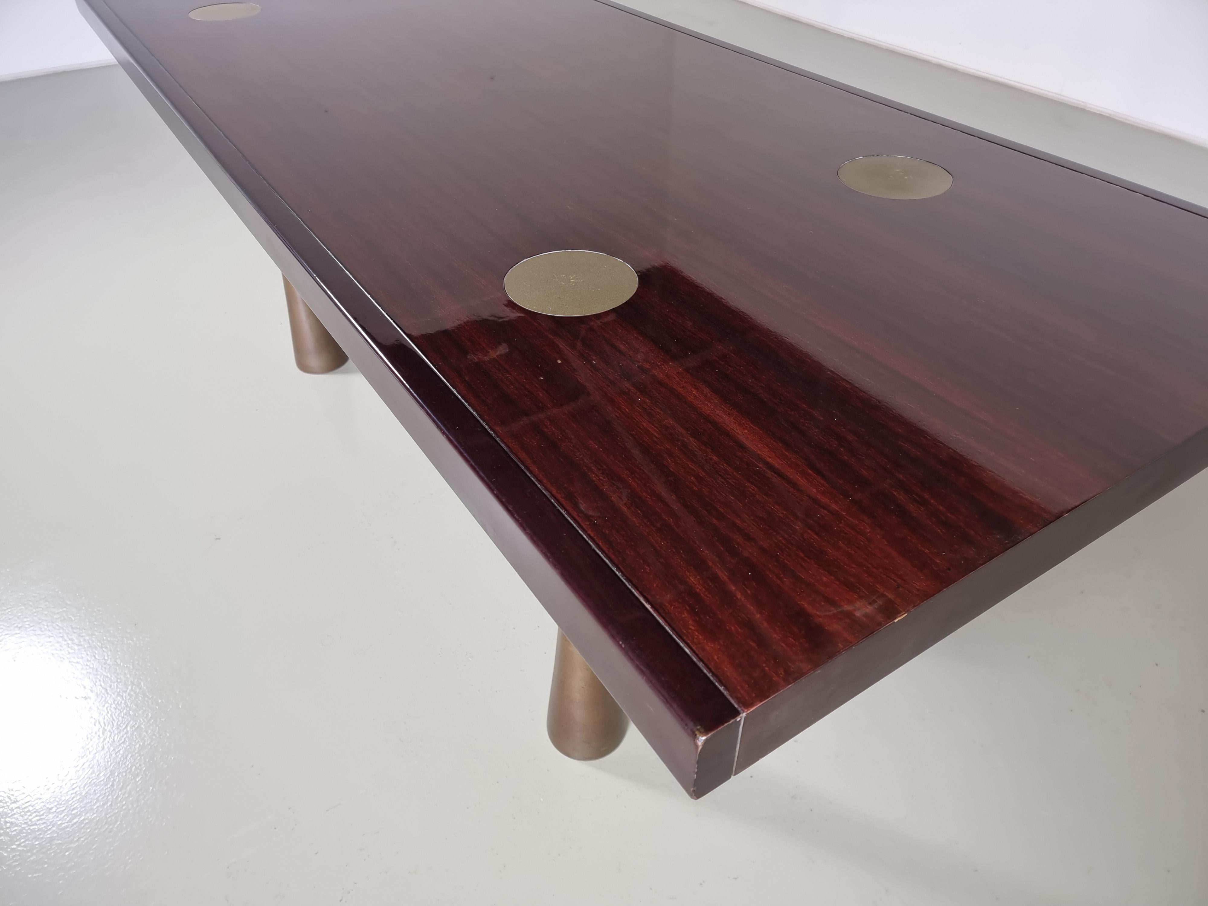 Rosewood Angelo Mangiarotti Dining Table, La Sorgente Dei Mobili, Italy, 1970s For Sale