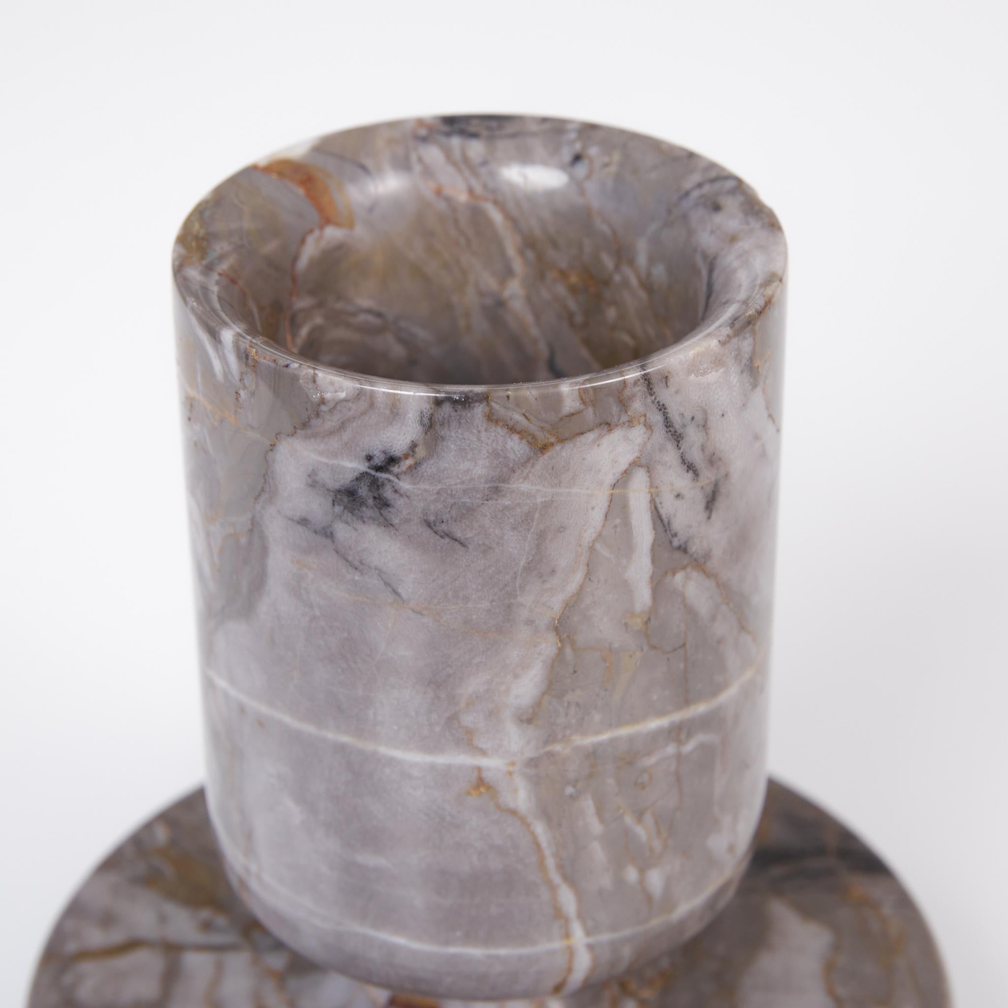 Angelo Mangiarotti Double Sided Marble Vase for Knoll 5