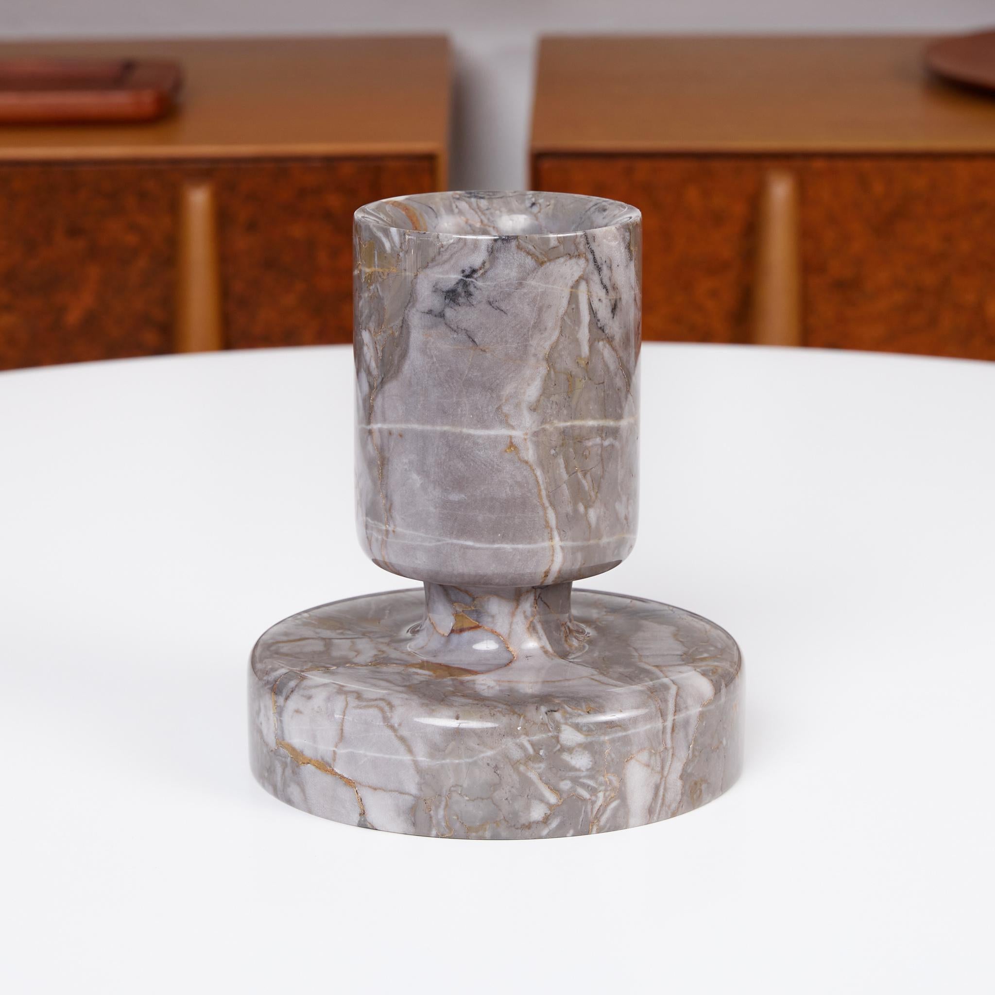 Angelo Mangiarotti Double Sided Marble Vase for Knoll 1