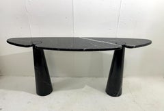 Angelo Mangiarotti "Eros" Black Marble Console in Nero Marquina, 1970s