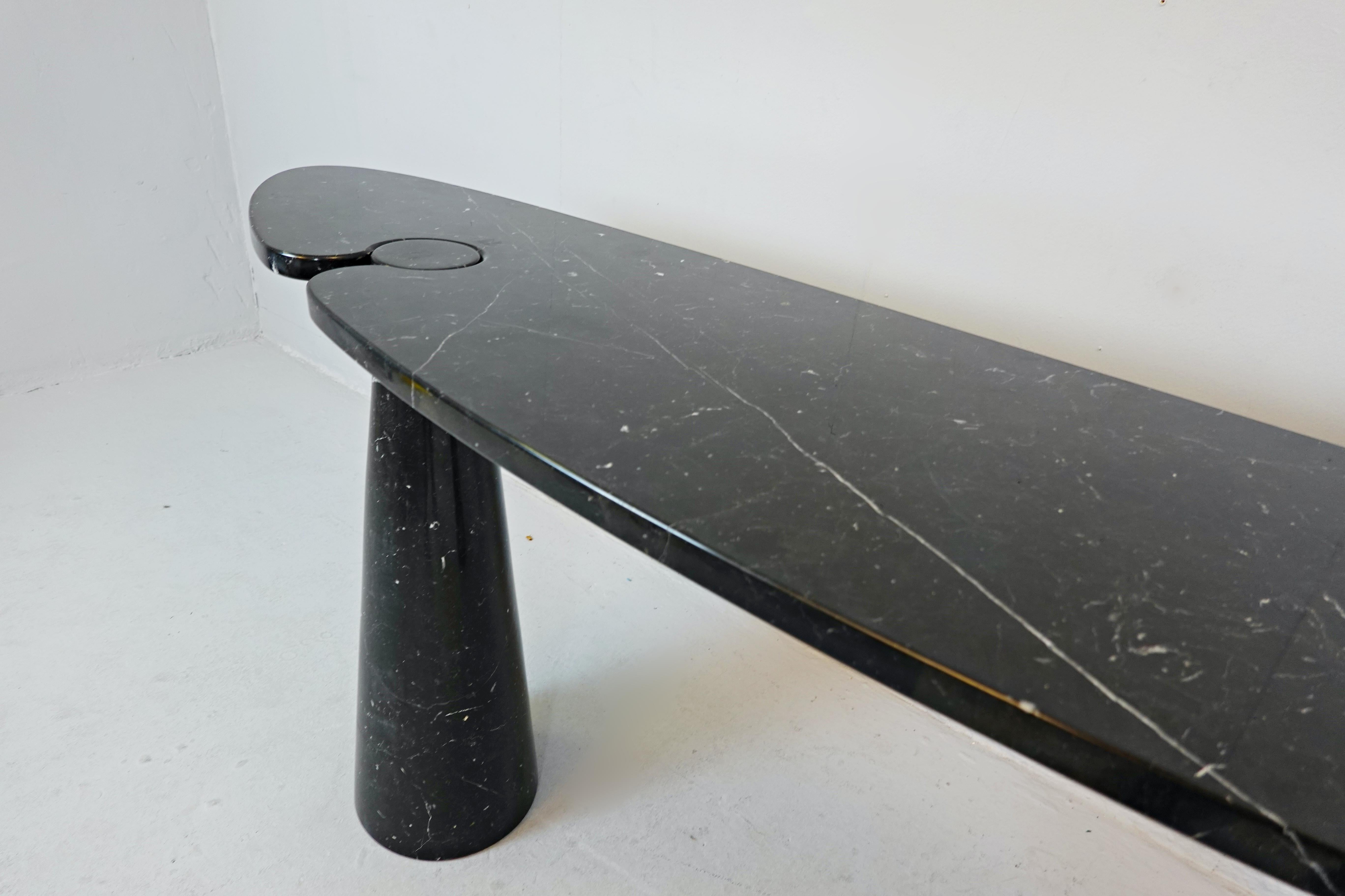 Angelo Mangiarotti 'Eros' Black Marble Console in Nero Marquina In Good Condition In Brussels, BE
