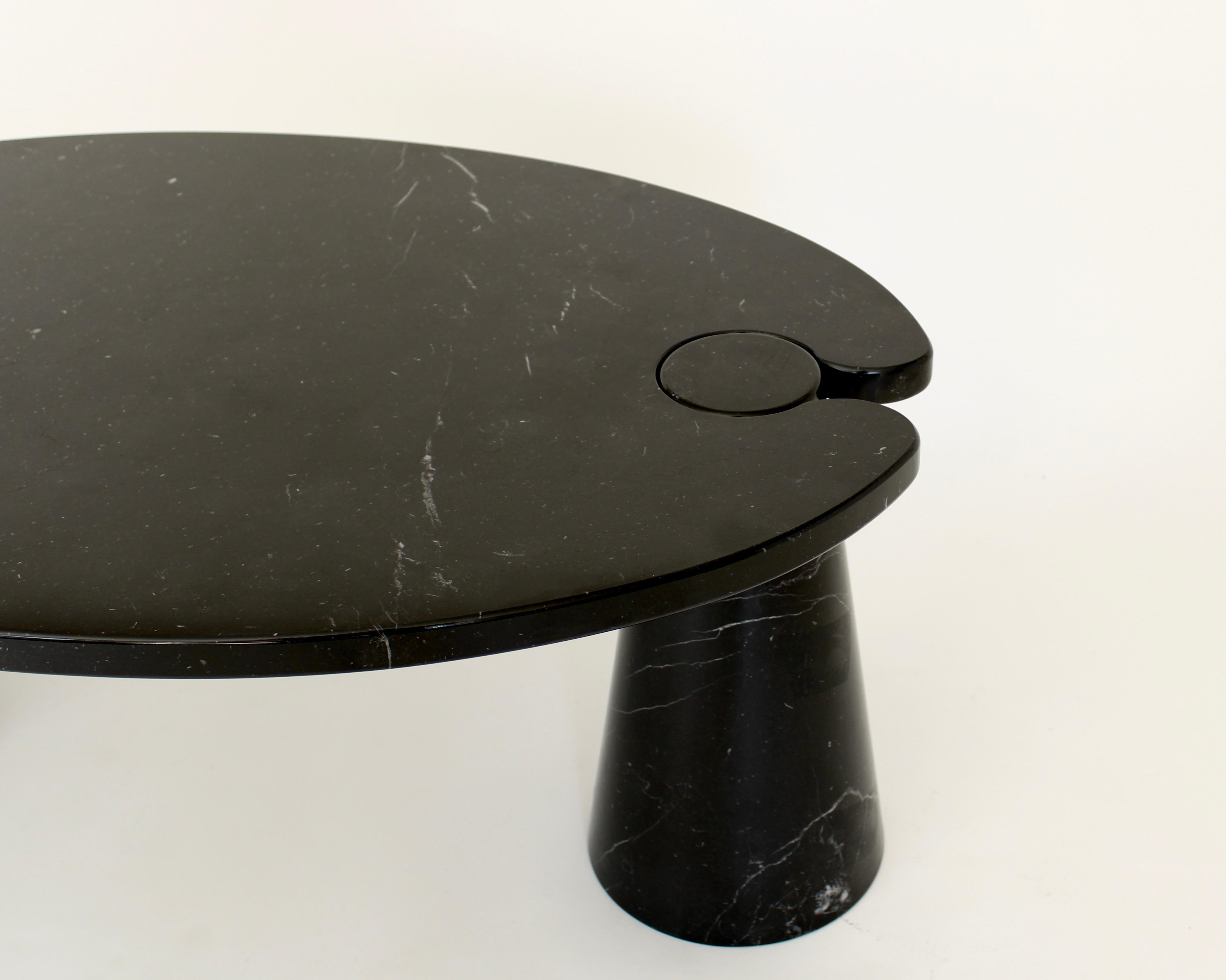 Angelo Mangiarotti Eros Black Marquina Oval Marble Coffee Table 2