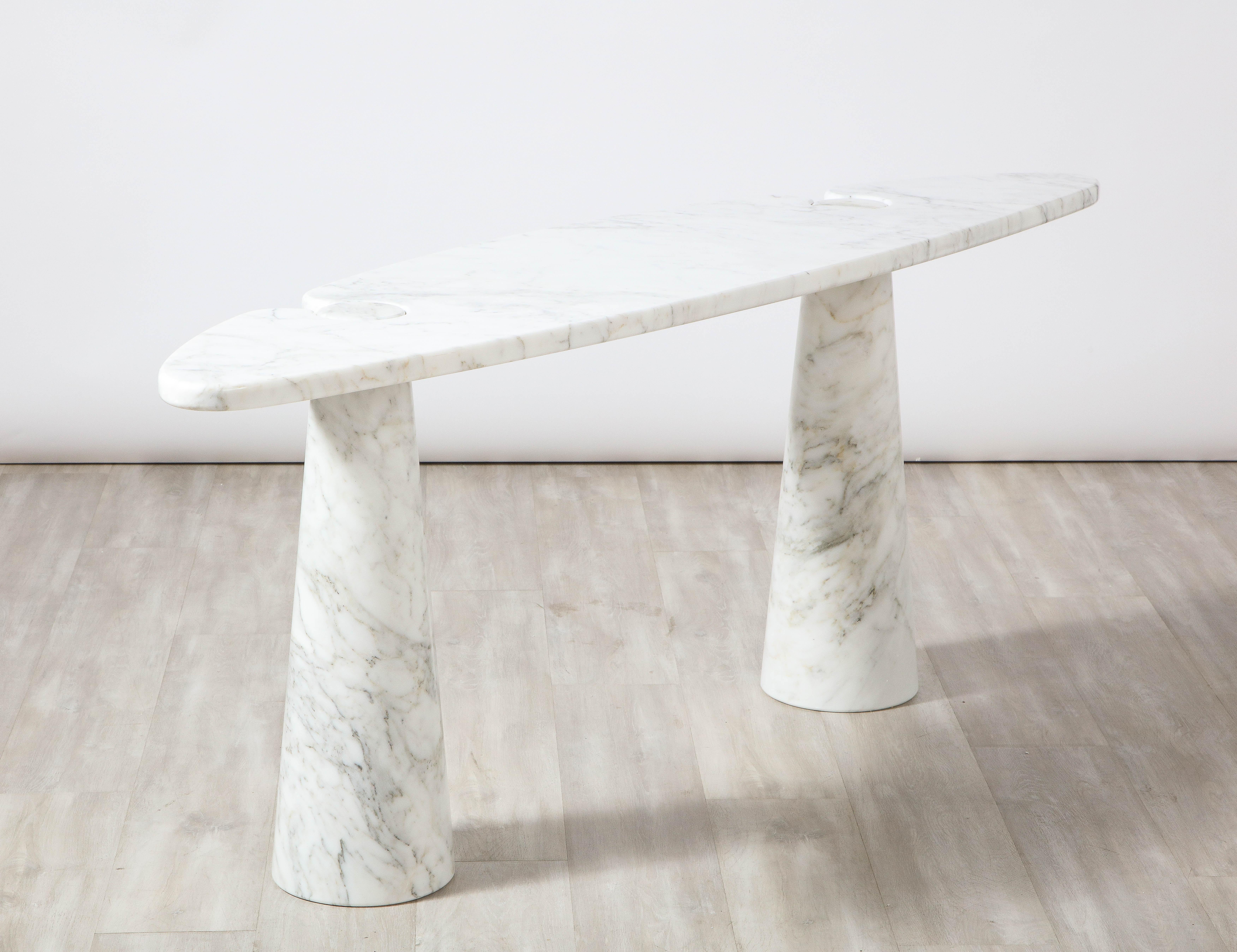 Angelo Mangiarotti 'Eros' Carrara Marble Console Table For Sale 6